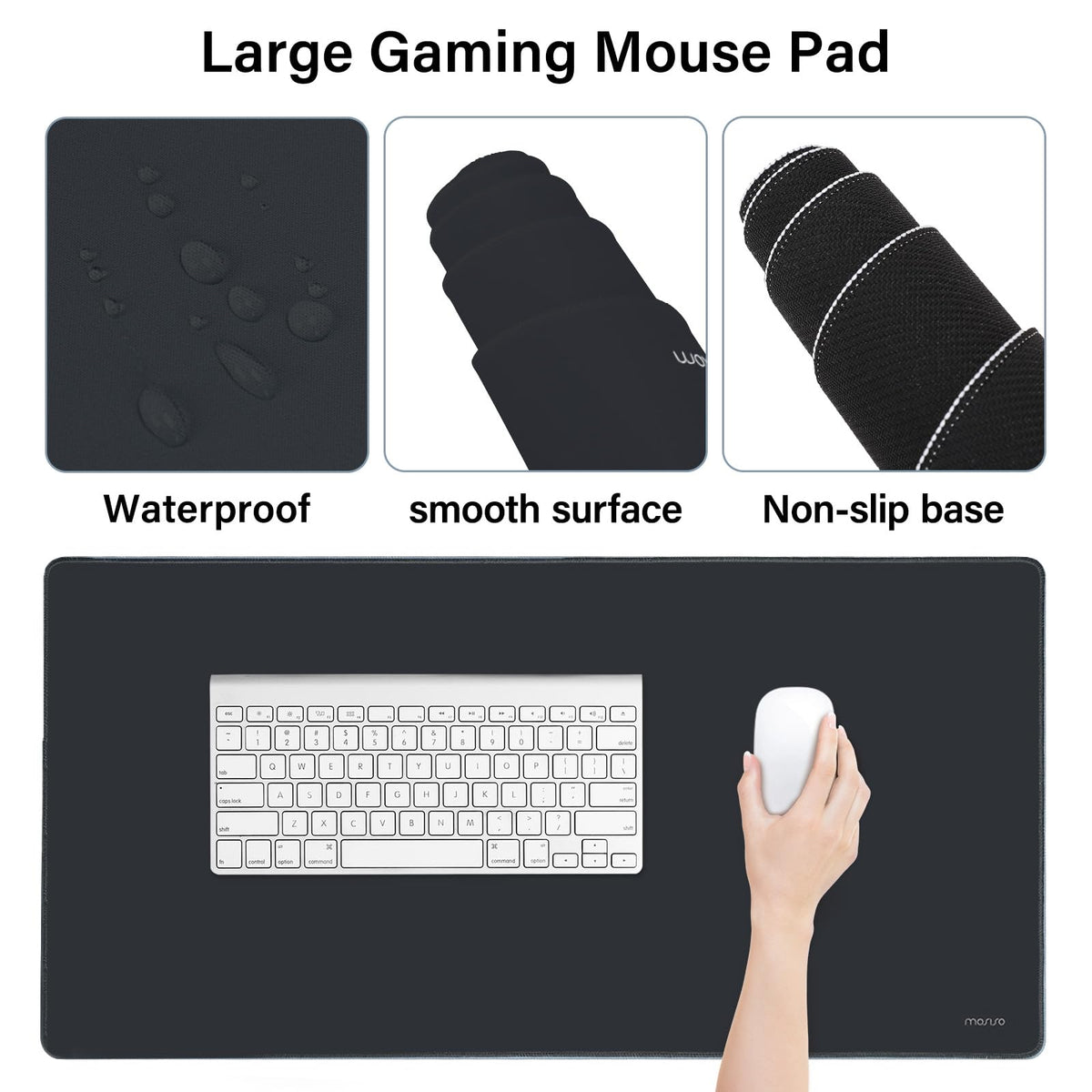 MOSISO Keyboard Mouse Pad Set, Large Gaming Mousepad&Keyboard Wrist Rest