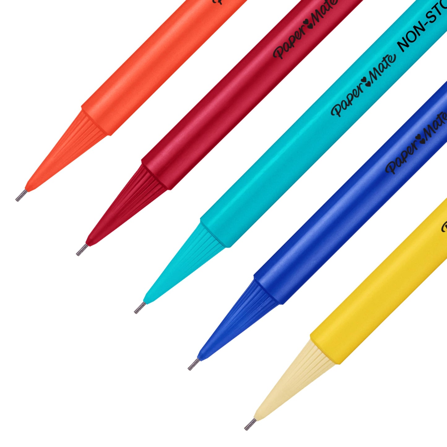 Paper Mate Non-Stop Mechanical Pencil | 0.7mm with Shock-Absorbing Tip | HB #2 | Assorted Barrel