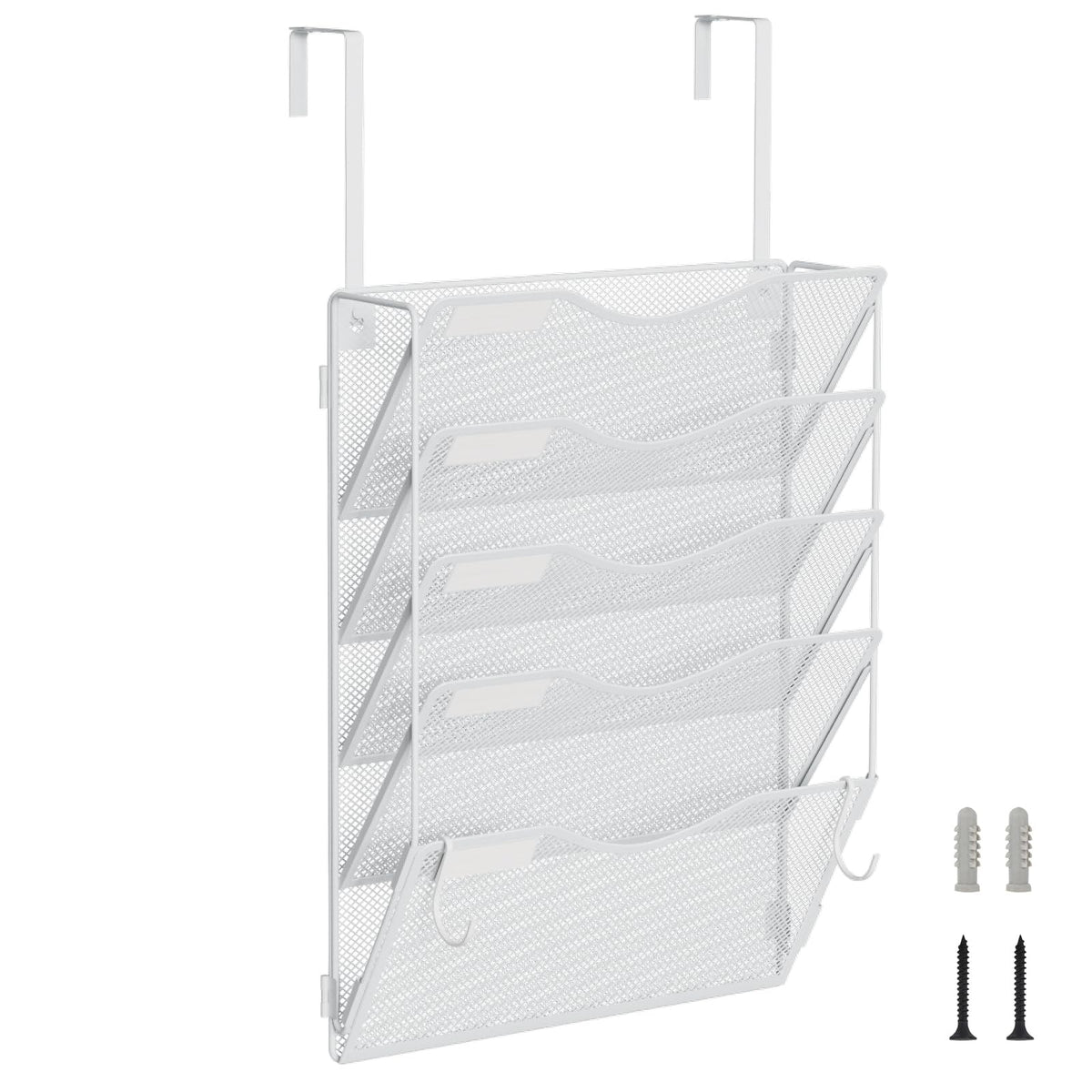 BOHDK Wall File Organizer, Hanging File Folder Organizer, Vertical Mesh Metal Door/Wall Mount