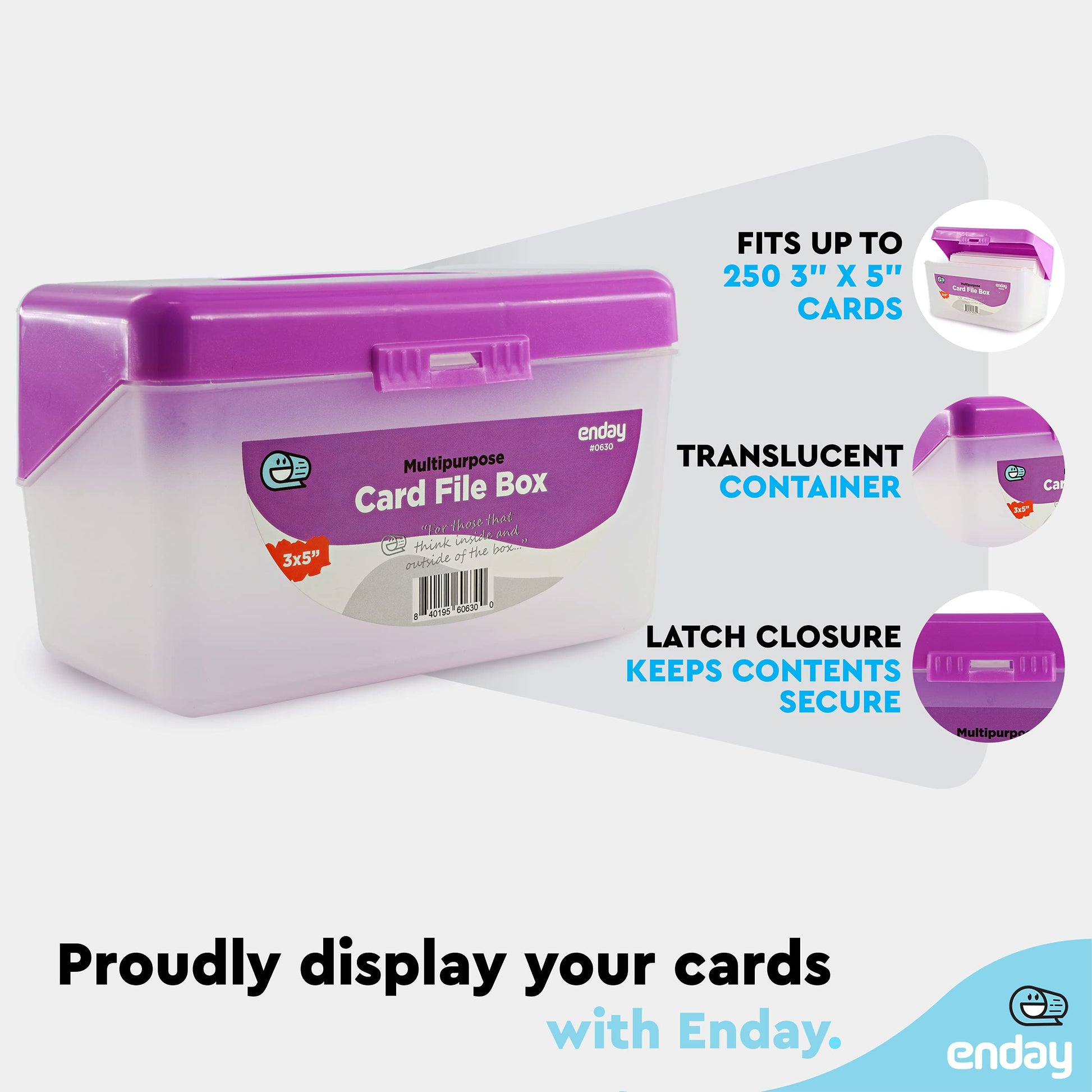 Emraw Index Card holder Case 3" X 5", ideal box card holder for Filing Notes, Addresses & Recipes.