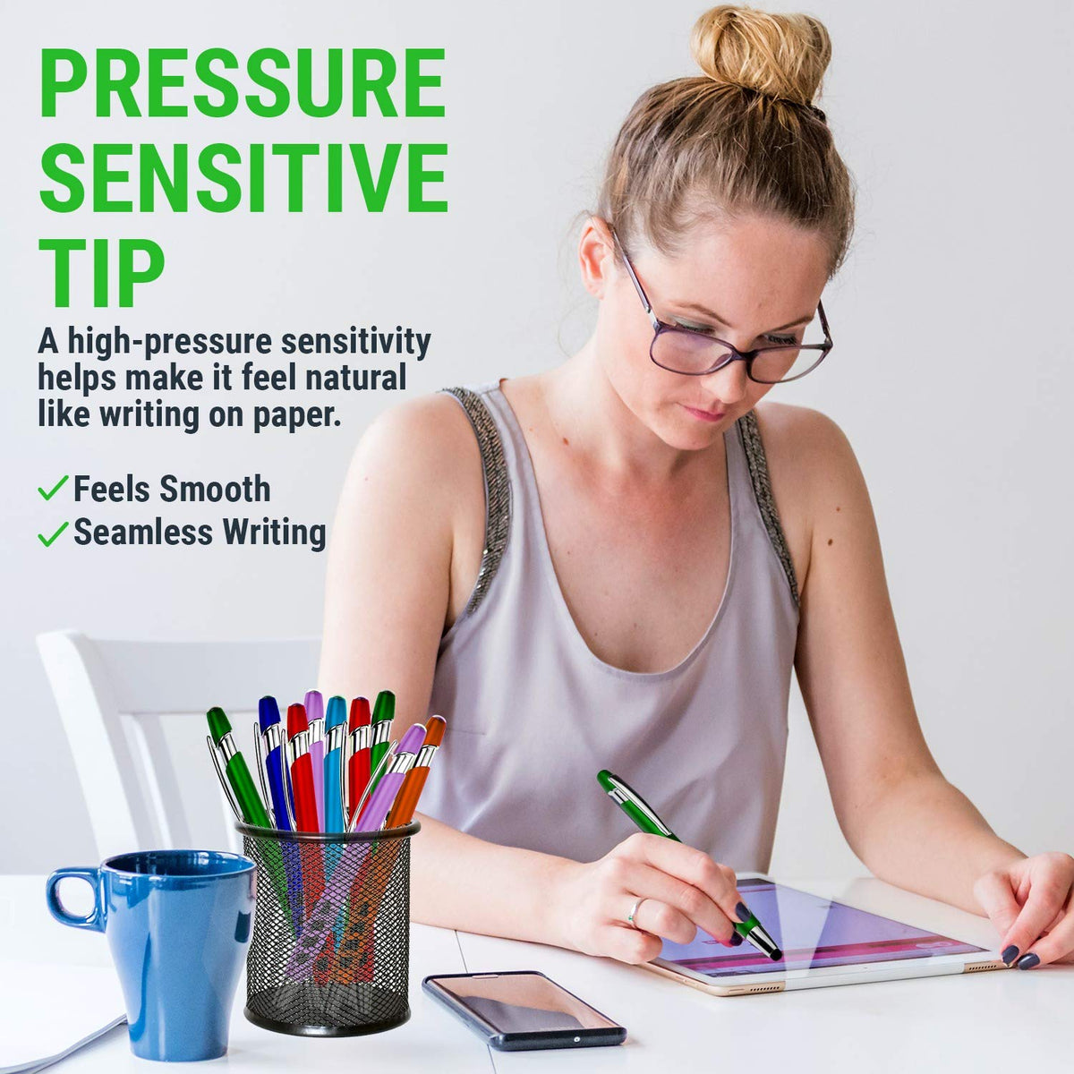 Thank You Greeting Gift Stylus Pens for Touchscreen Devices - 2 in 1 Multifunction Pen - for