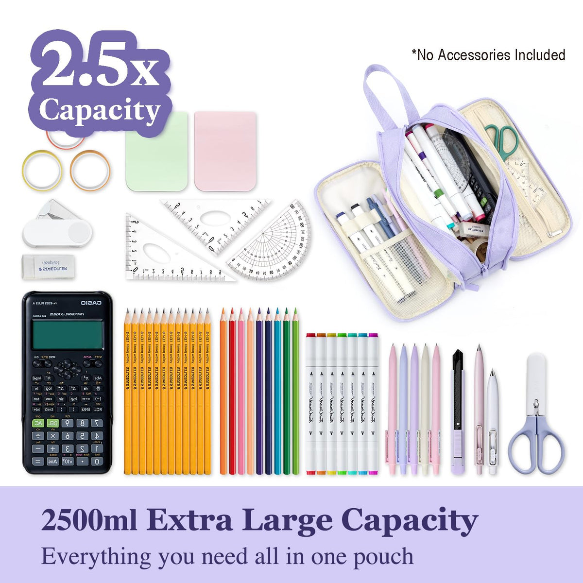 VELAUN Pencil Case Pouch, Large Capacity Pencil Box Bag, Aesthetic Pen Organizer for School