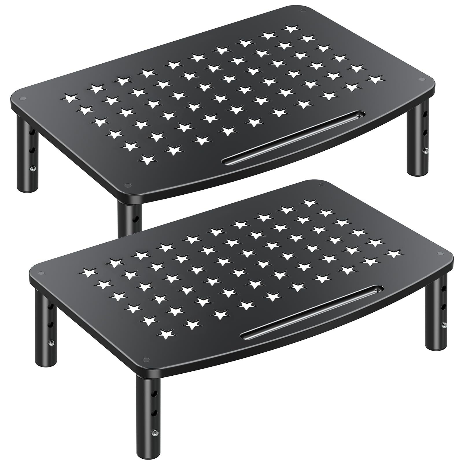 Zimilar 2 Pack Monitor Stands Risers, 3 Height Adjustable Monitor Riser