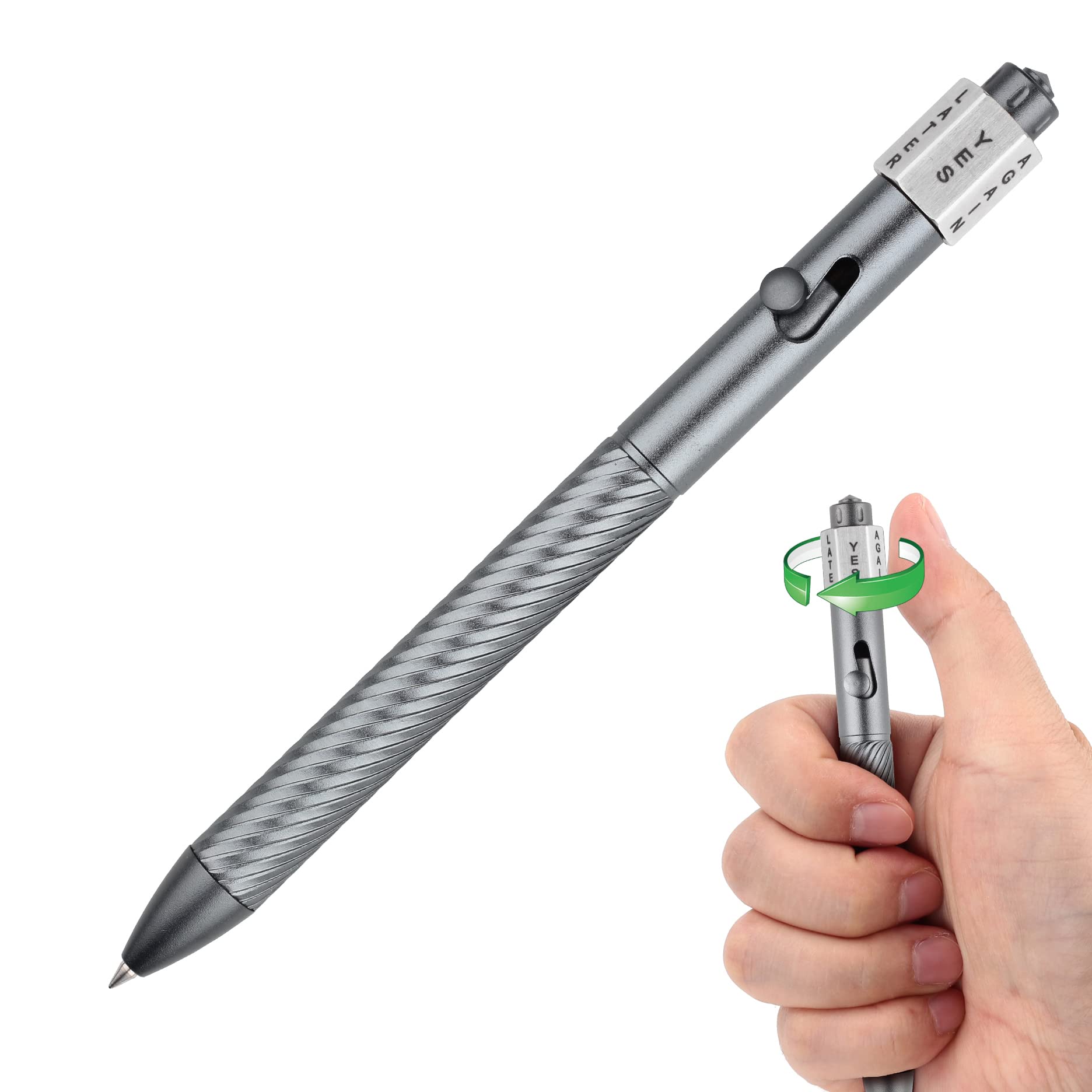 SMOOTHERPRO Fidget Spining Bolt Action Pen, with Decision Make, Grey