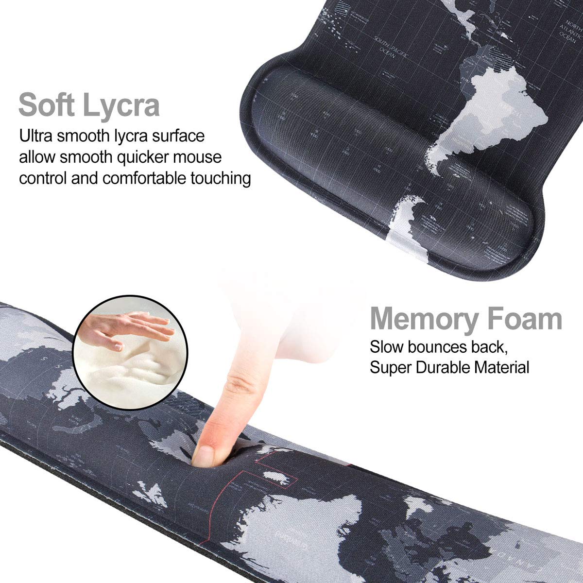 ToLuLu Keyboard Wrist Rest Pad Ergonomic Mouse Pad Set, Mouse Pad for Computer Laptop, Non Slip