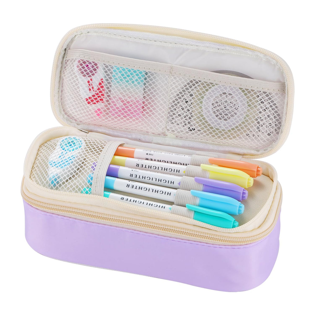 Dugio Pencil Case for Girls Kids Teens Big Pencil Bag with Zipper Purple