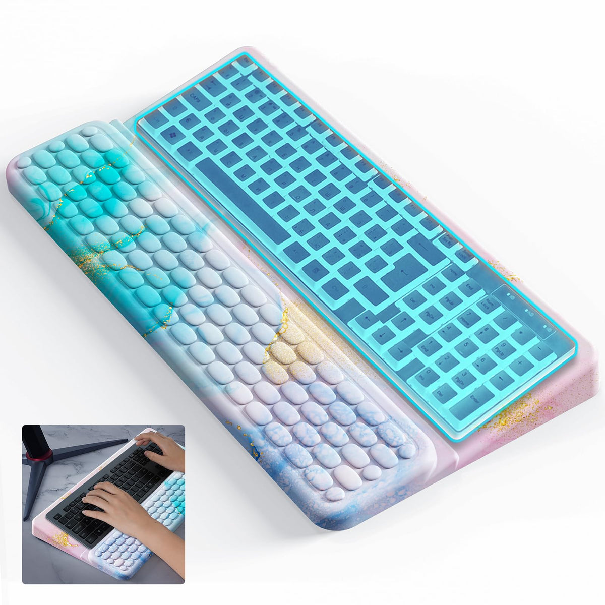 Laokiiy Keyboard Stand for Desktop, Keyboard Wrist Rest, Ergonomic Keyboards Holder for Easy Typing
