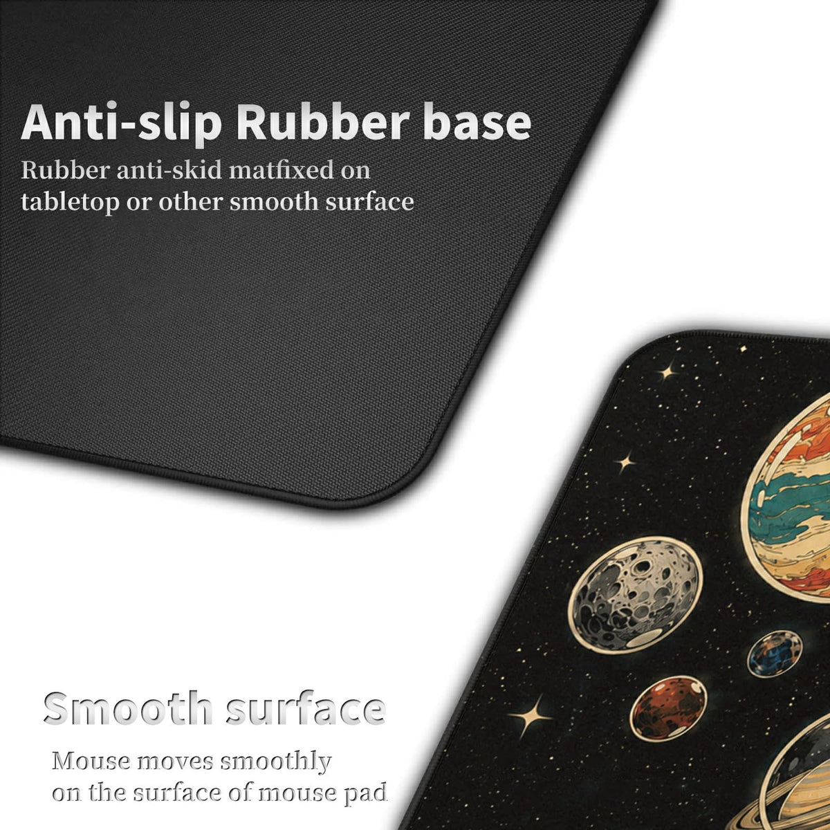 Planet Bubble Cat Large Mouse Pad, 31.5 x 11.8 in Extended Desk Mat