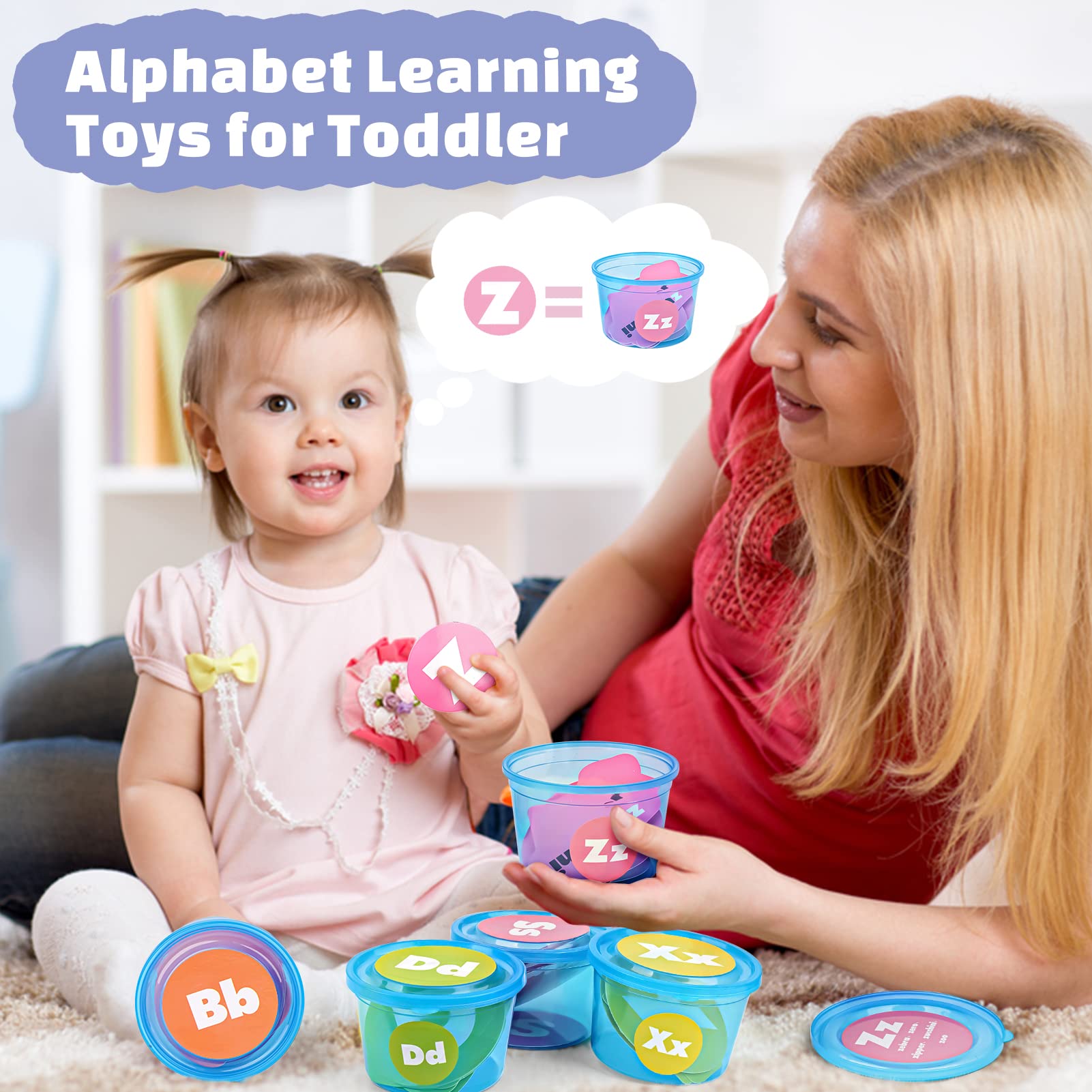 Joyreal Alphabet Learning Toys for Toddler 3+ Year Old Alphabet Soup Sorter