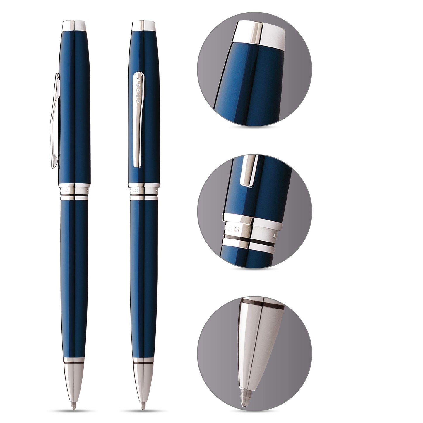 Cross Coventry Blue Lacquer Ballpoint Pen, Medium Point, Black Ink