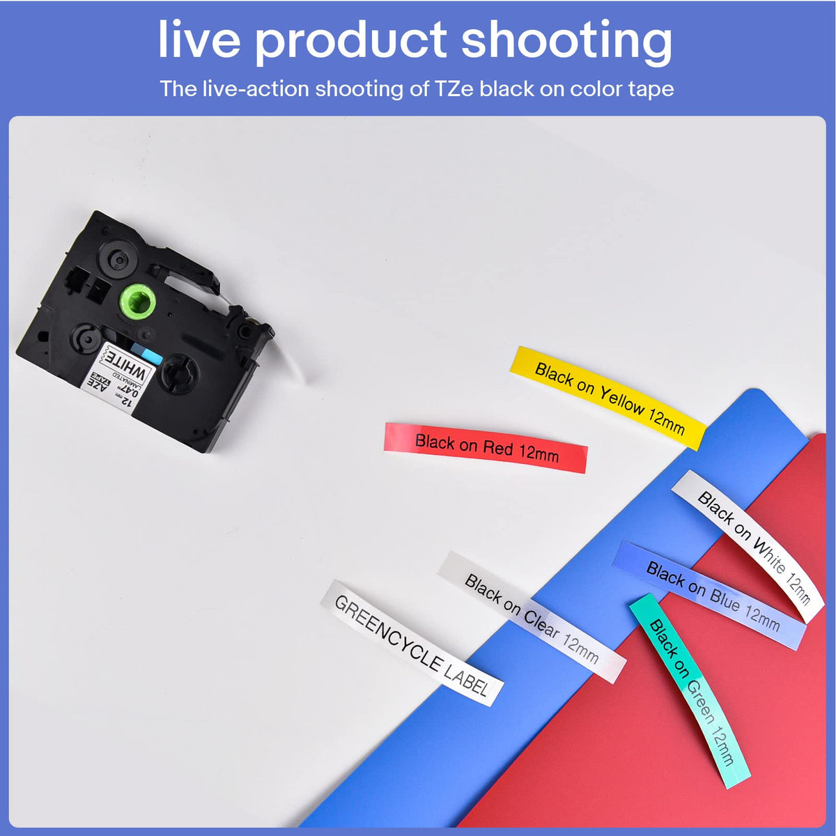 GREENCYCLE 6 Pack Compatible for Brother Ptouch Label Maker Tape TZe 231 131 431 531 631 731 12mm