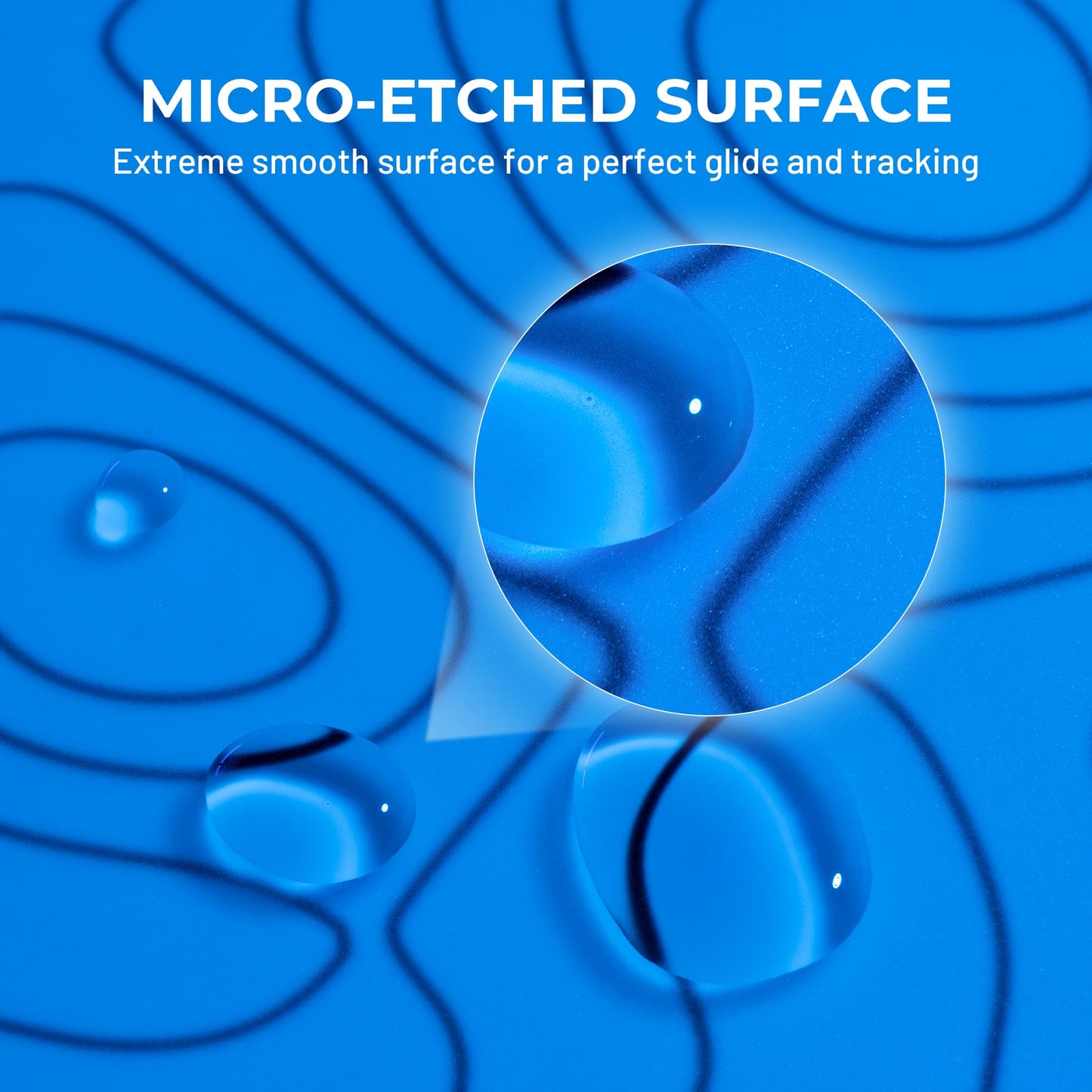 XVX White Topograph Glass Mousepad 4.0, Hard Mouse Pad for Gaming,Ultra-Smooth Micro-Etched Surface