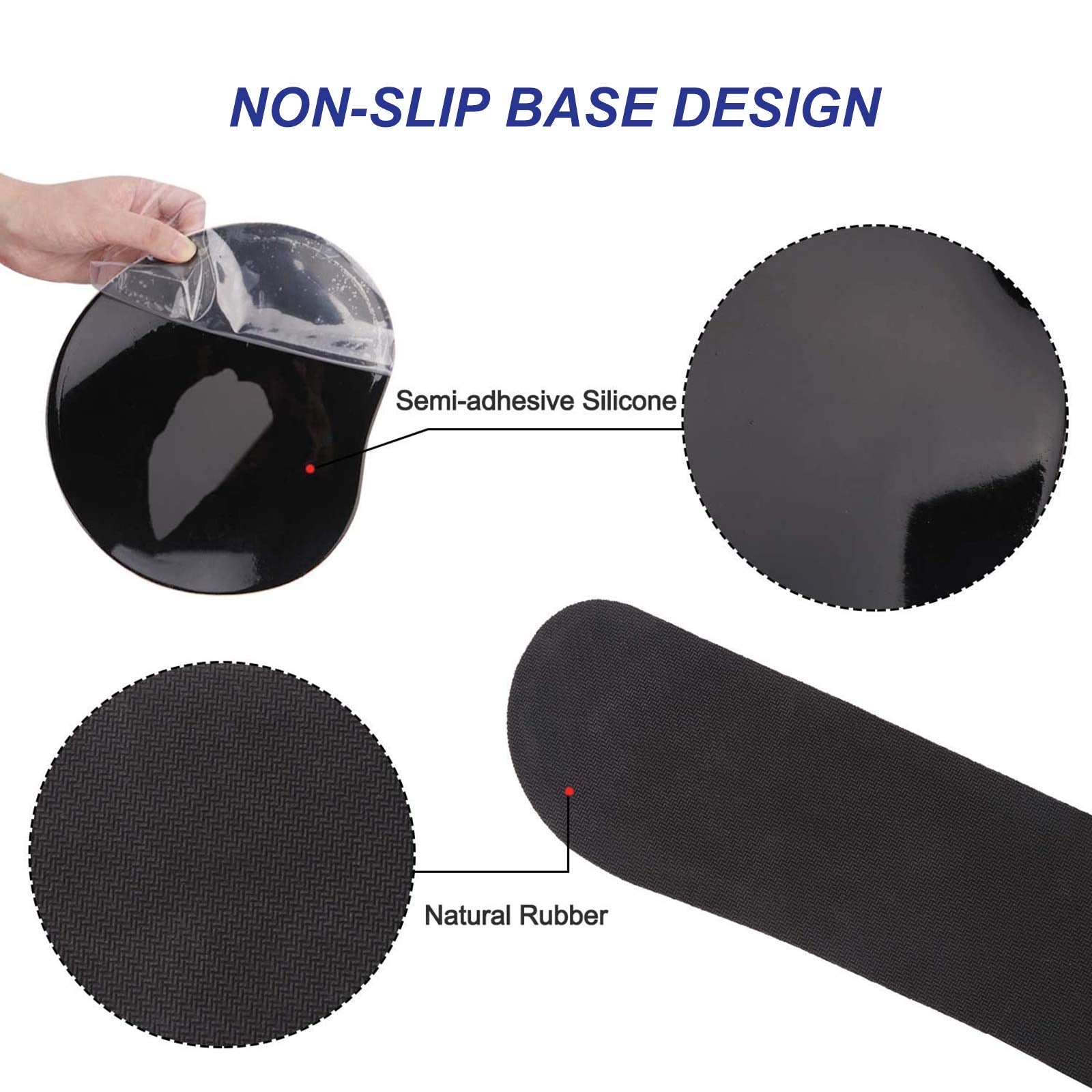ArtSo Upgraded Wrist Rest Support for Mouse Pad & Keyboard, Ergonomic Gel Mousepad Non-Slip Rubber
