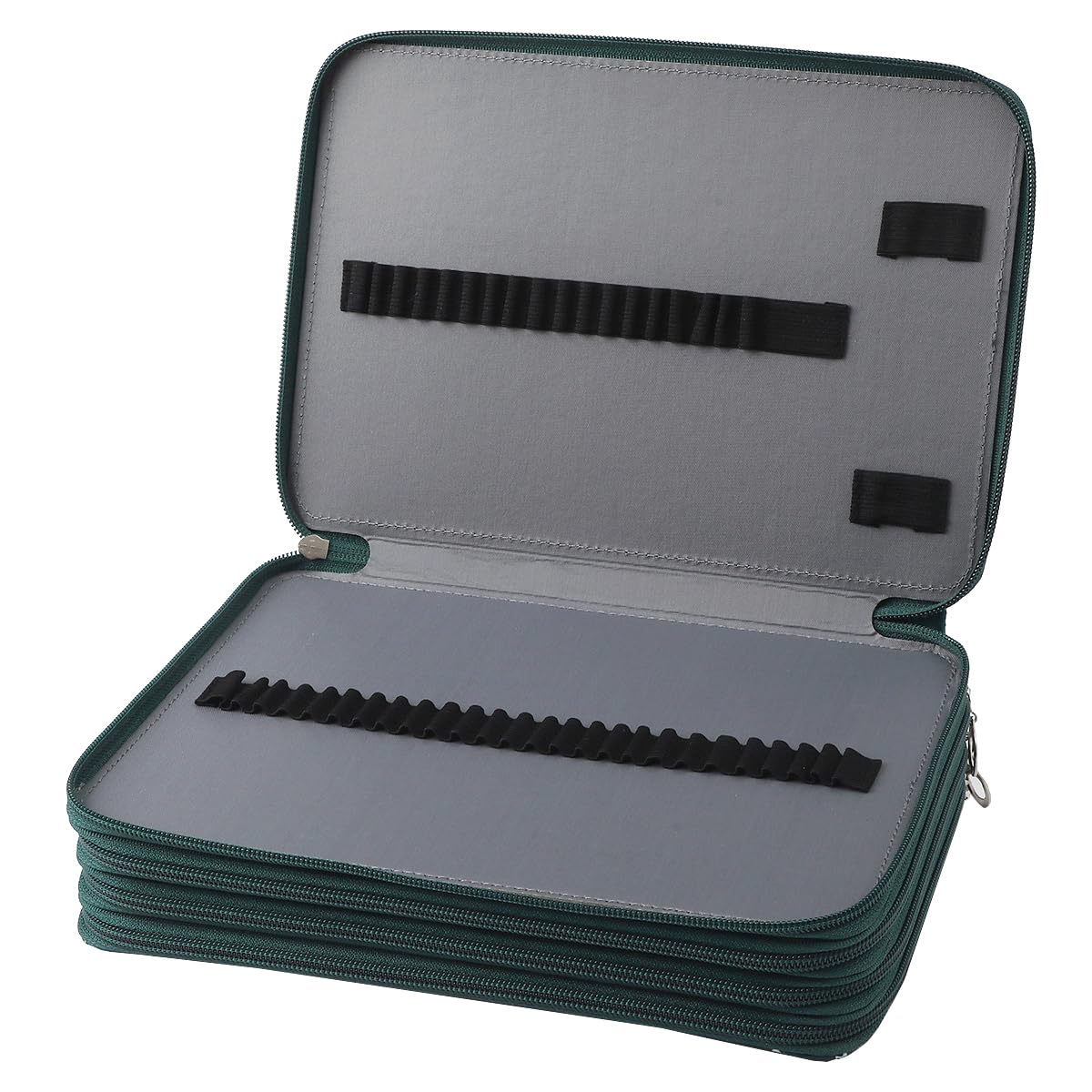 Lbxgap 200 Slots Canvas Pencil Case 4-Layer Zipped Holder w/Handle