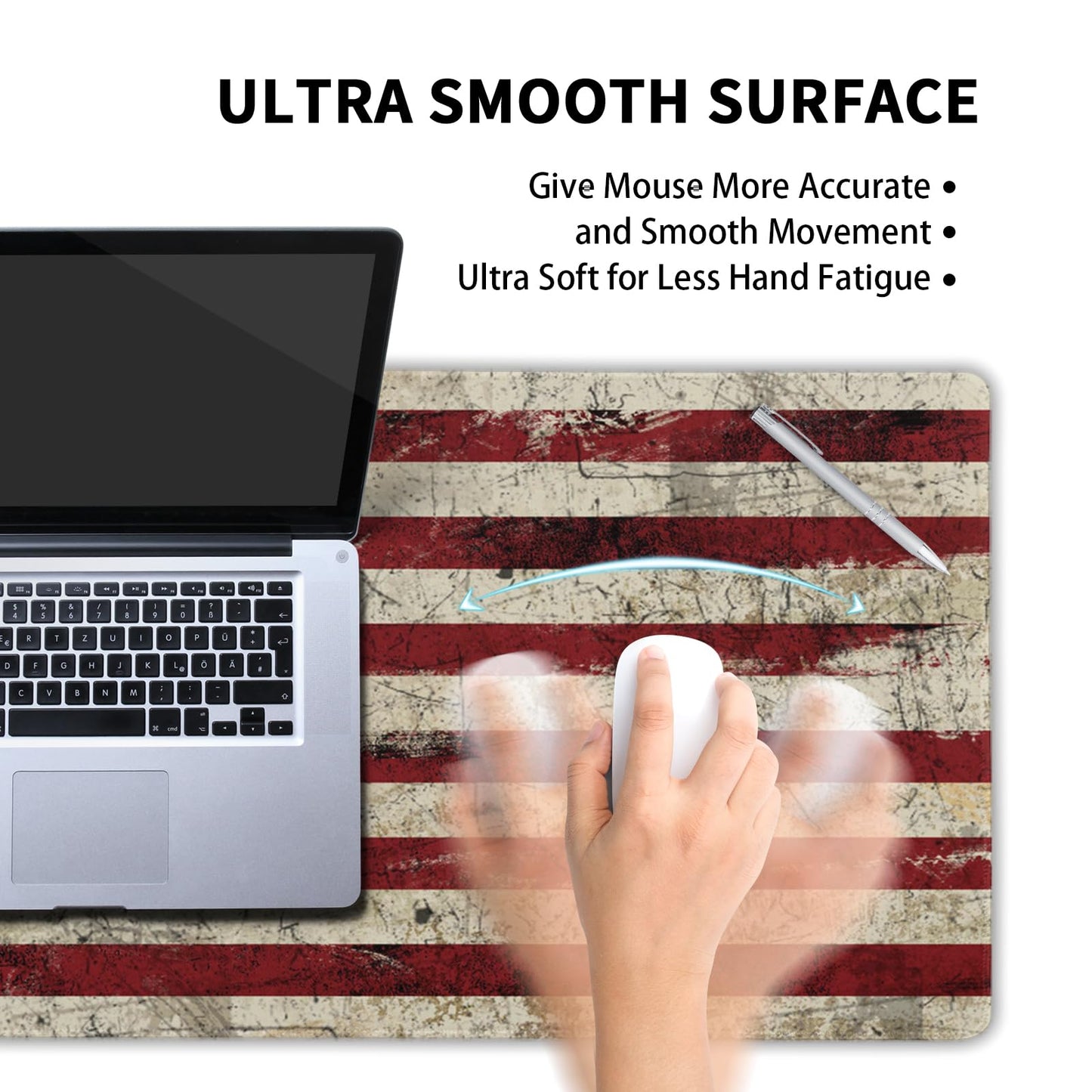 American Flag Mouse Pad Extended Large 35.4x15.7 in USA Flag Desk Mat Independence Day Large
