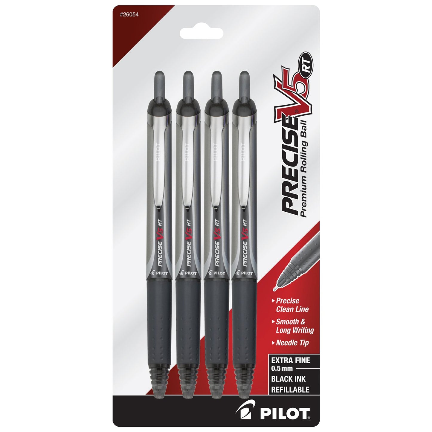 PILOT Precise V5 RT Refillable & Retractable Liquid Ink Rolling Ball Pens, Extra Fine Point (0.5mm)
