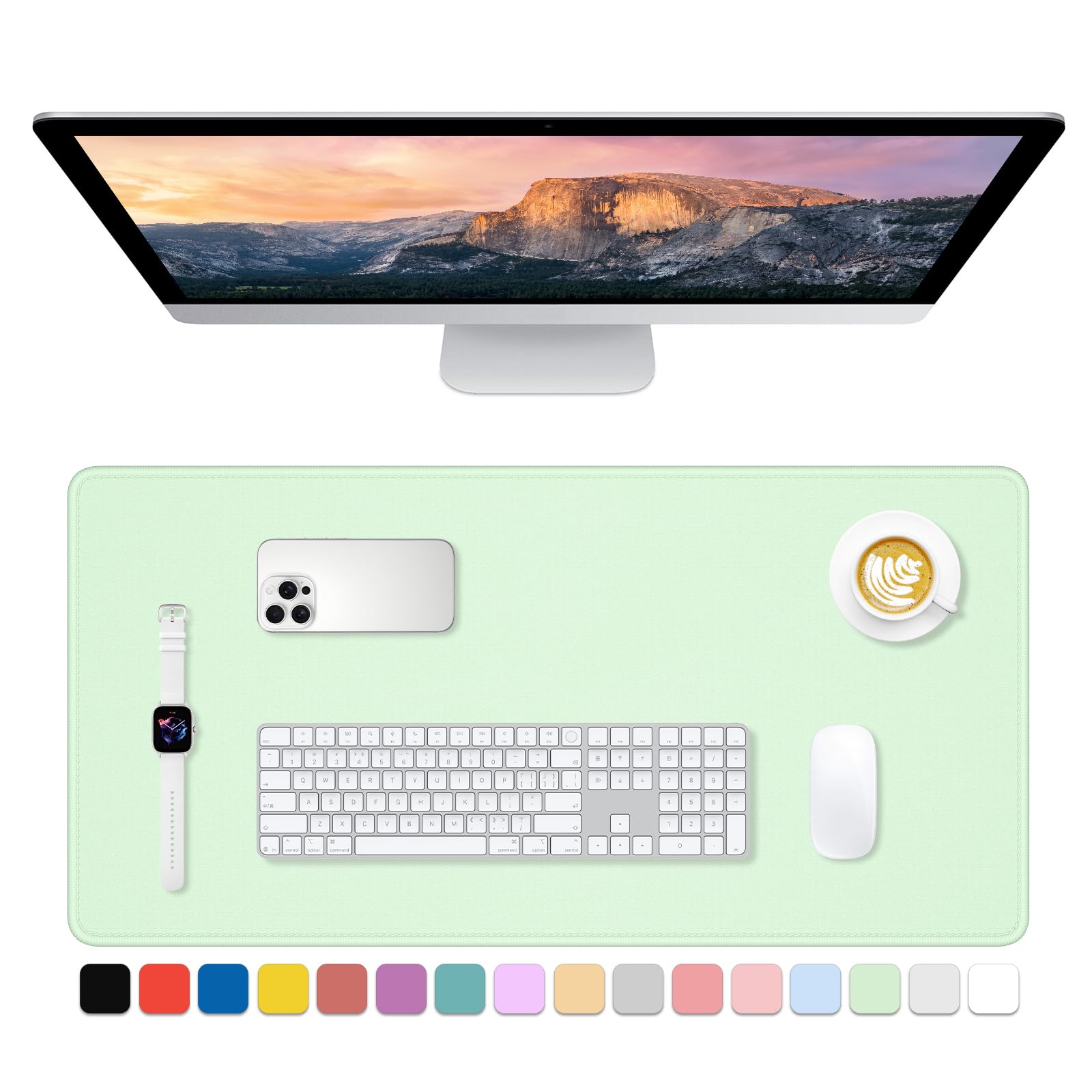 Dapesuom Large Gaming Mouse Pad, Extended Mouse Mat with Stitched Edges, Full Size Keyboard Pad