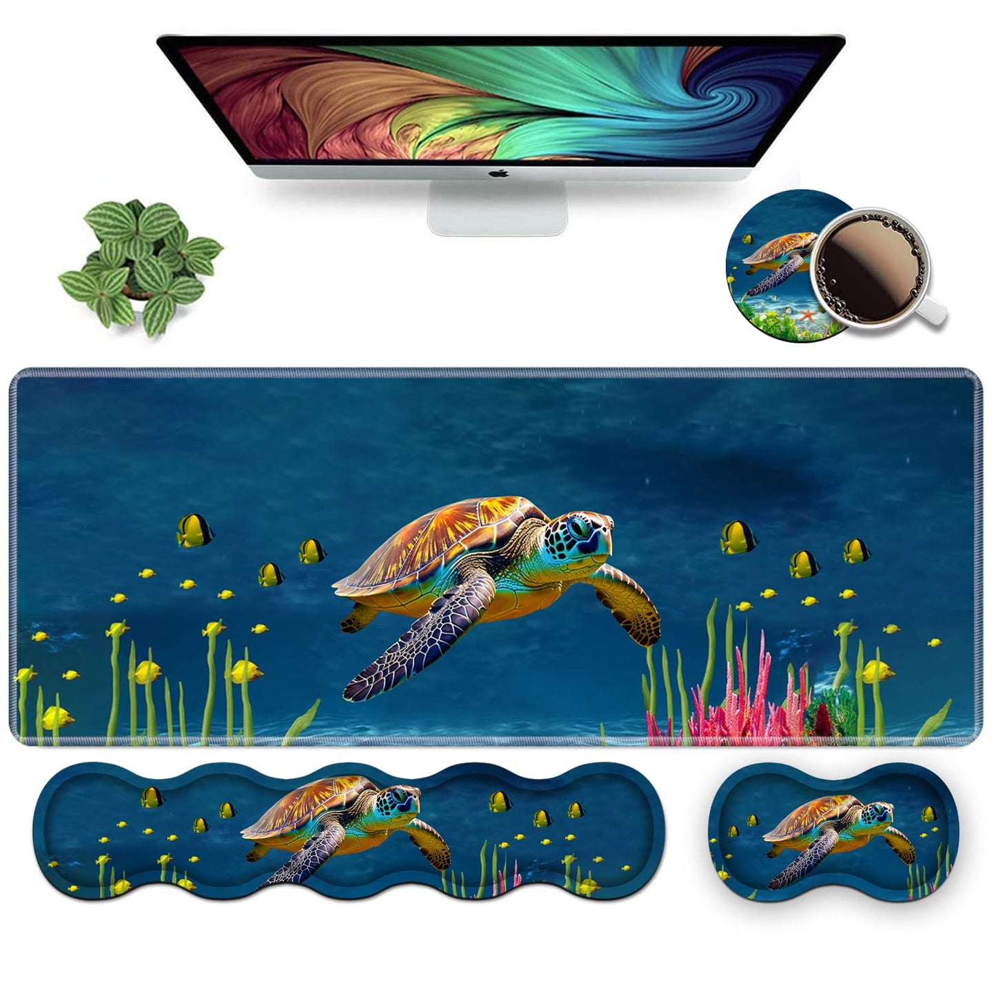 Ergonomic Keyboard Wrist Rest and Mouse Pad Wrist Rest Set, Large XXL Gaming Mousepad 31.5"x 11.8"