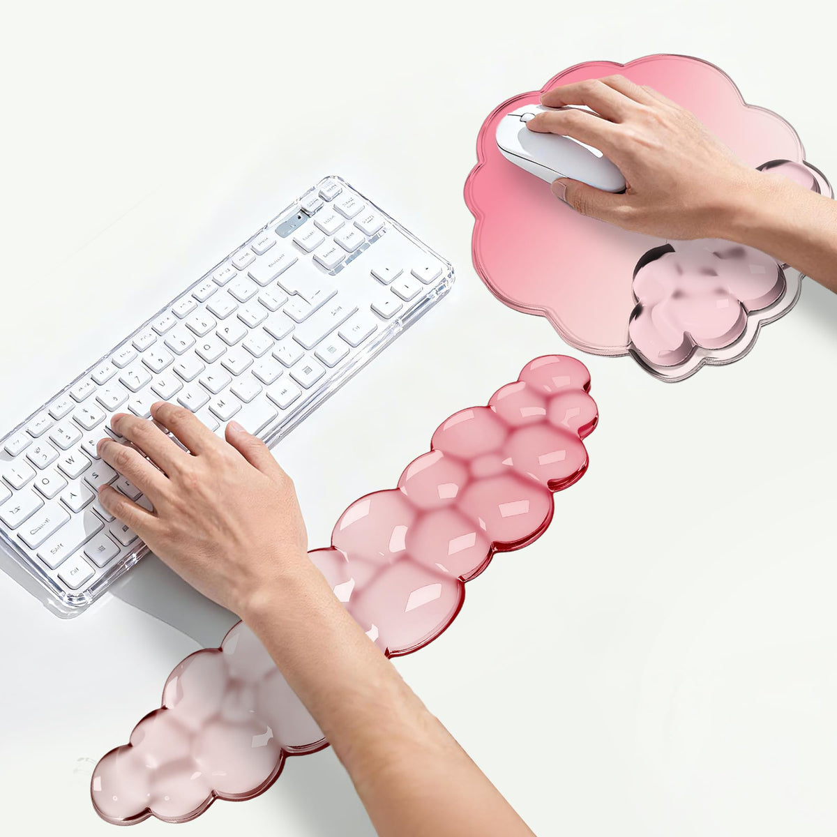 Cloud Wrist Rest Gel Set — Ergonomic Cloud Wrist Rest Keyboard and Mouse, Non-Slip Desk Accessories