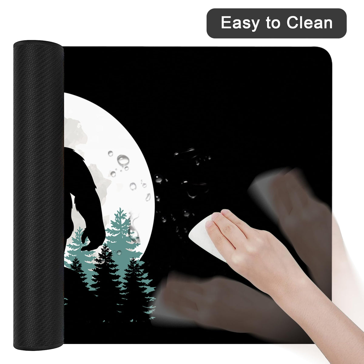 Desk Mat for Desktop,Extended Gaming Big Foot Forest Mouse Pad,Non-Slip Rubber Base Mousepad with