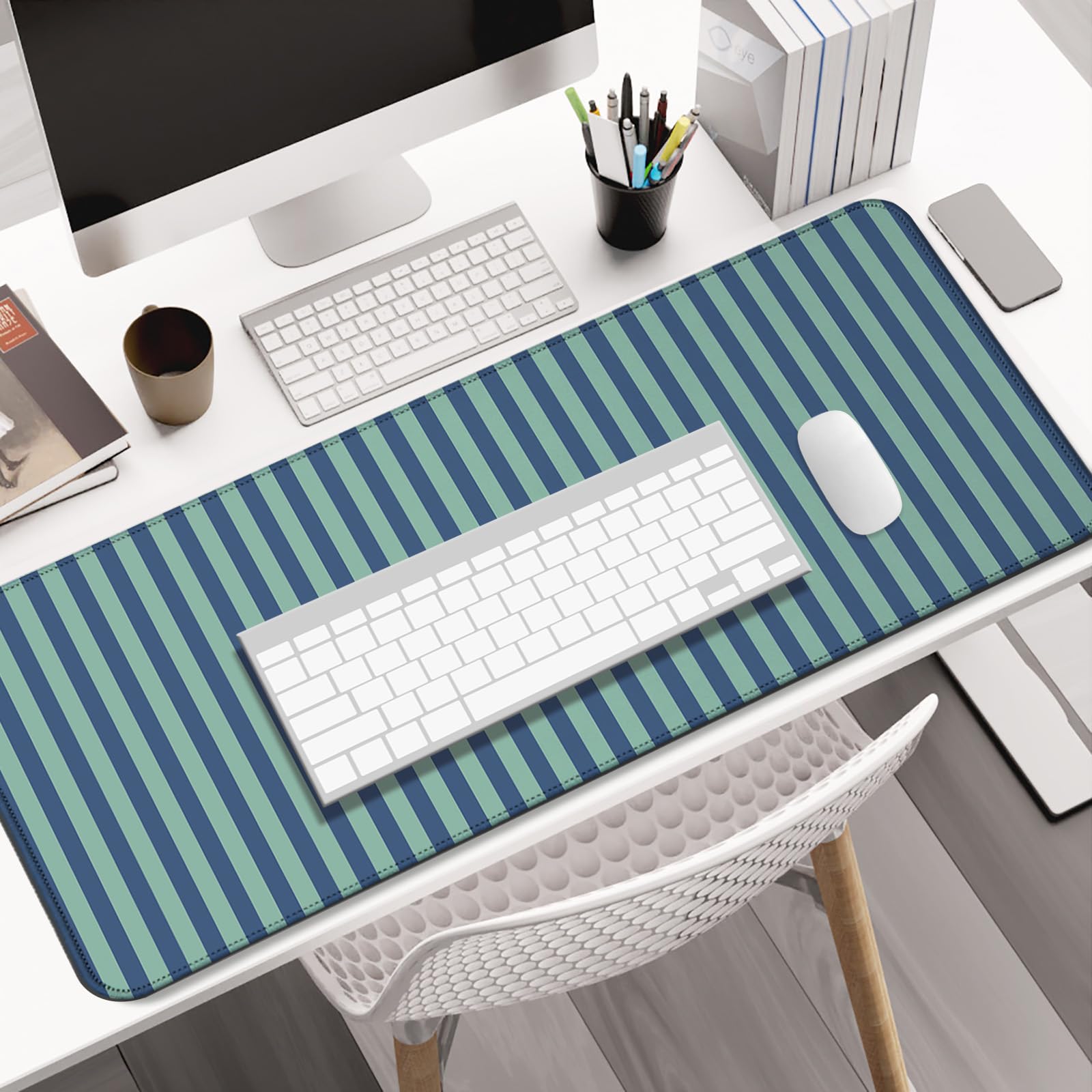 AYKDTFN Stripe Large Mouse Pad, Extended Desk Mat for Gaming, Office & Home