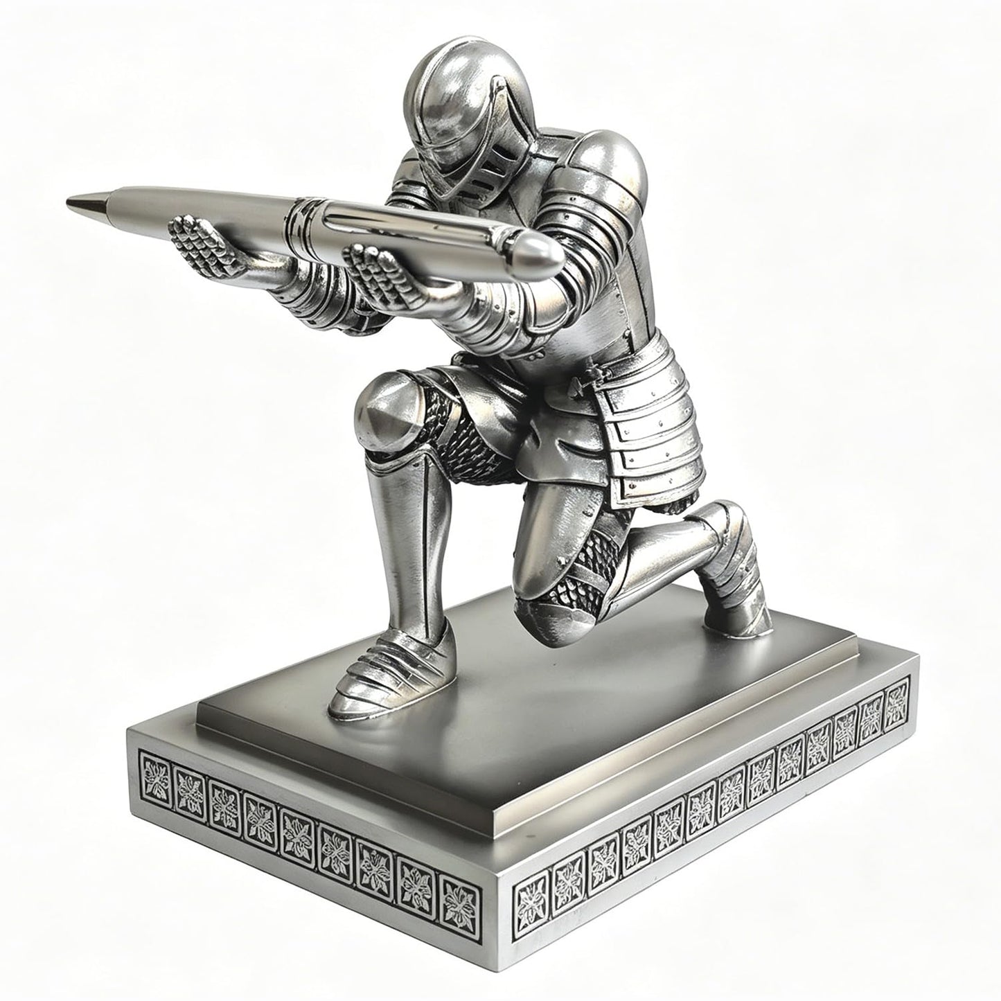 HDMbigmi Knight Pen Holder Pen Stand Desk Organizer and Accessories Silver