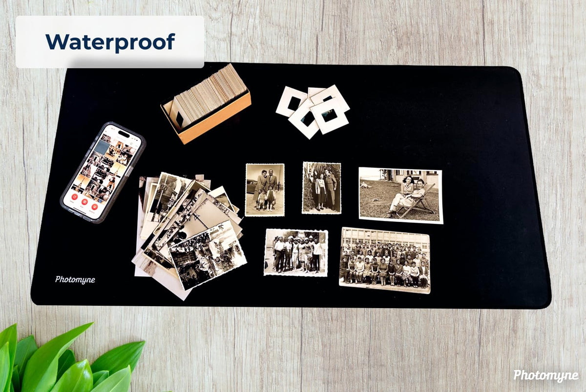 Photomyne Large Scanning Desk Pad – Non-Slip, Water Resistant Desk Mat