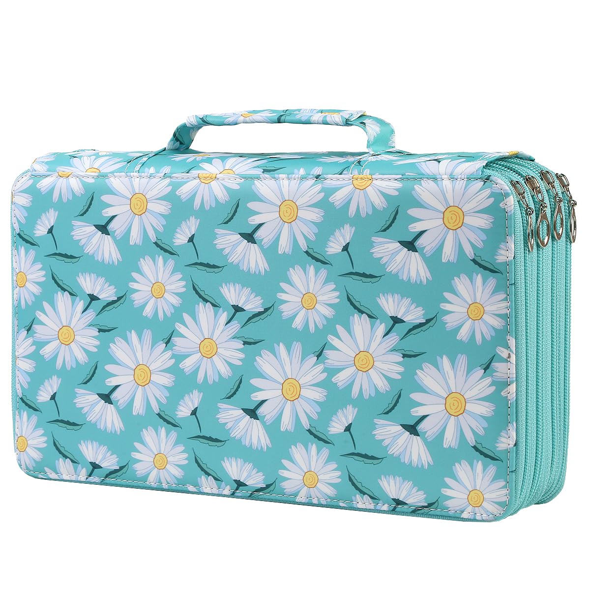 Lbxgap 300 Slots Pencil Case 4-Layer Zipped Holder w/Handle