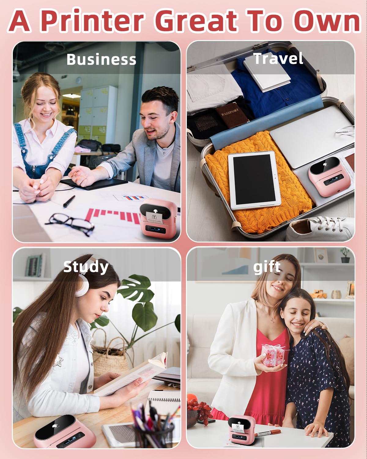 Phomemo M220 Bluetooth Label Maker,Portable Thermal Printer