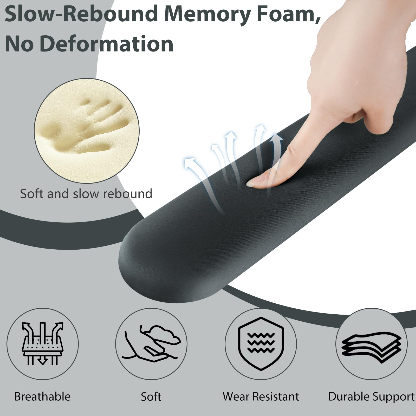 Sushret Mouse Pad and Keyboard Wrist Rest, 3-in-1 Gel Memory Foam Ergonomic Mouse Pad with Wrist