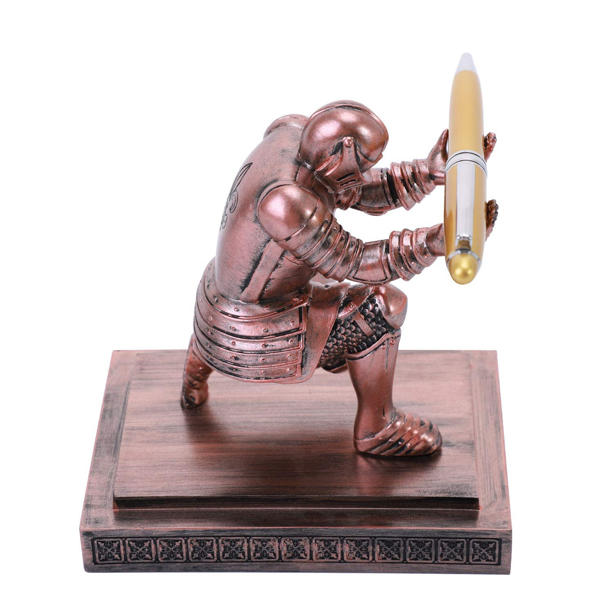NCQIXIAO Knight Pen Holder Desk Ornament Resin Pencil Holders Desk Accessories and Organizer For