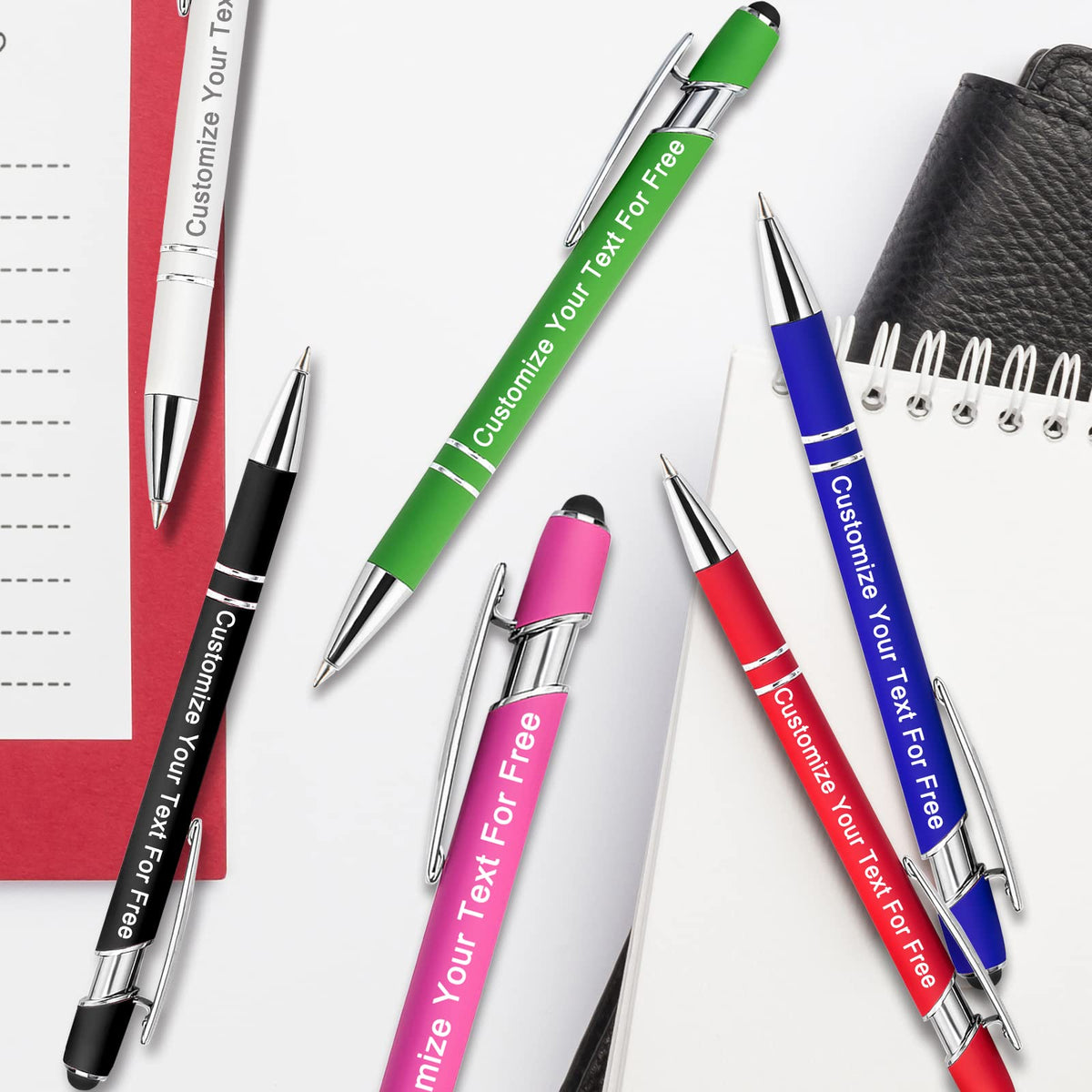 Max 500 Pcs Personalized Pens Bulk, Custom Pens with Free Engraving, Customized Stylus Tip