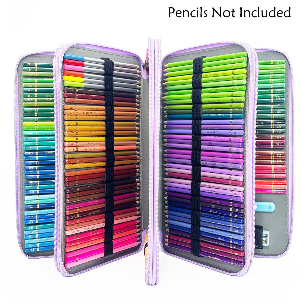 YOUNGCOL 300-Capacity Colored Pencil Case Pen Organizer (Purple)