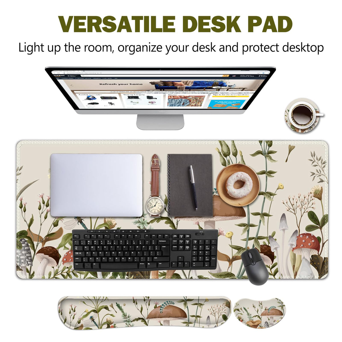 AIMSA Large Gaming Mouse Pad Set, Keyboard Wrist Rest Support+ Extended Mousepad+ Mouse Wrist