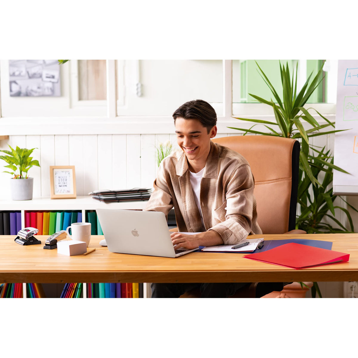 HERMA Ring Binder Translucent in Brown, A4, 25 mm Spine, Slim 2-Ring Binder Made of Plastic