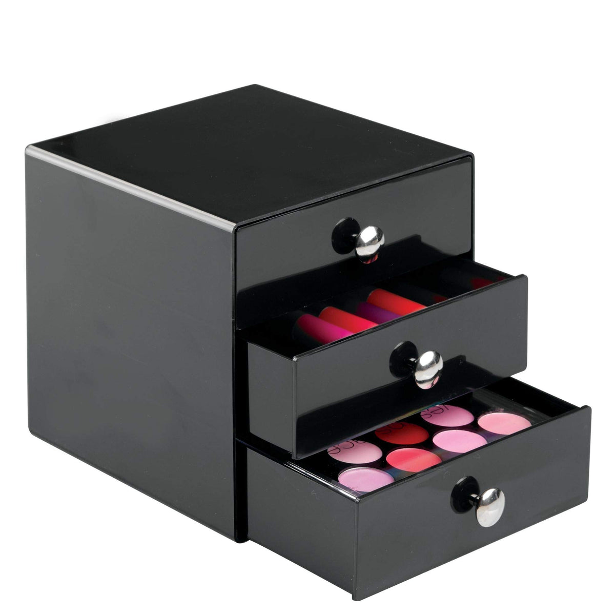iDesign 35360 3-Drawer Plastic Vanity Organizer, Compact Storage Organization Set for Cosmetics