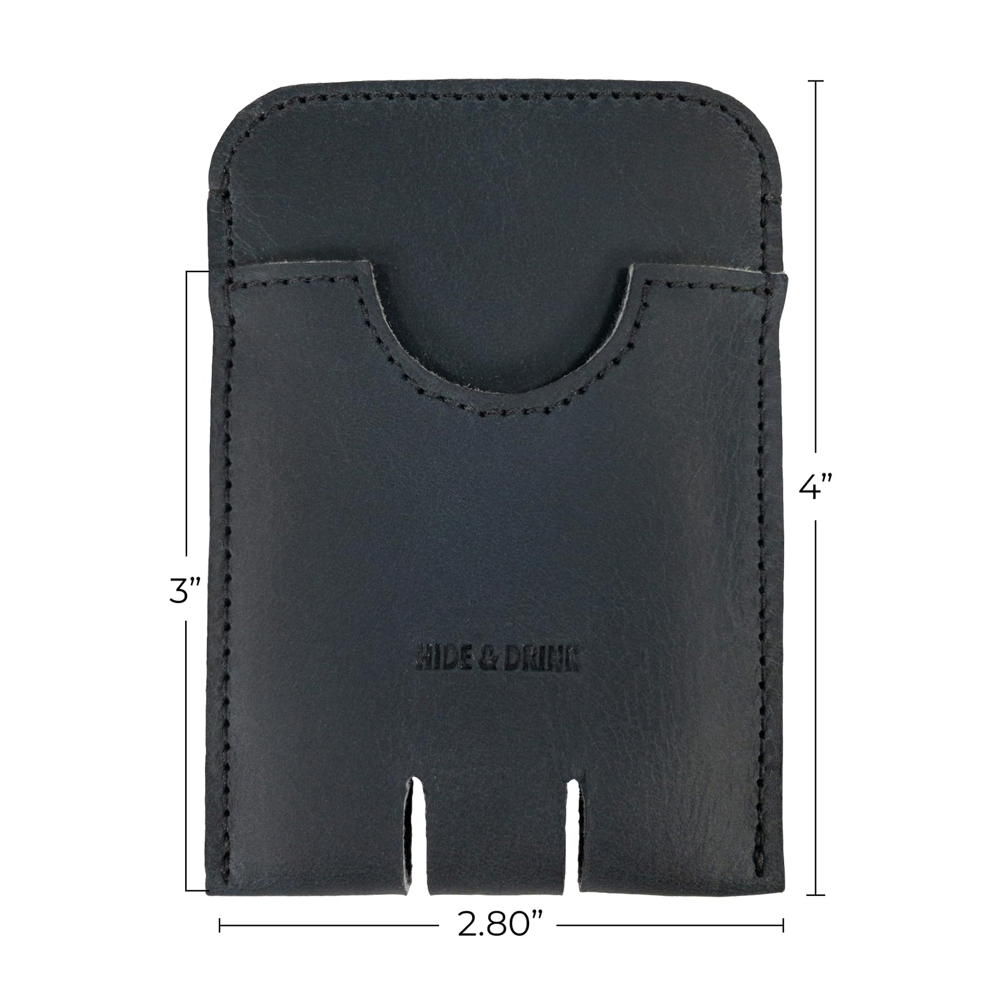 Hide & Drink, Business Push Card Holder, Minimalist Cash Organizer Handmade from Full Grain Leather