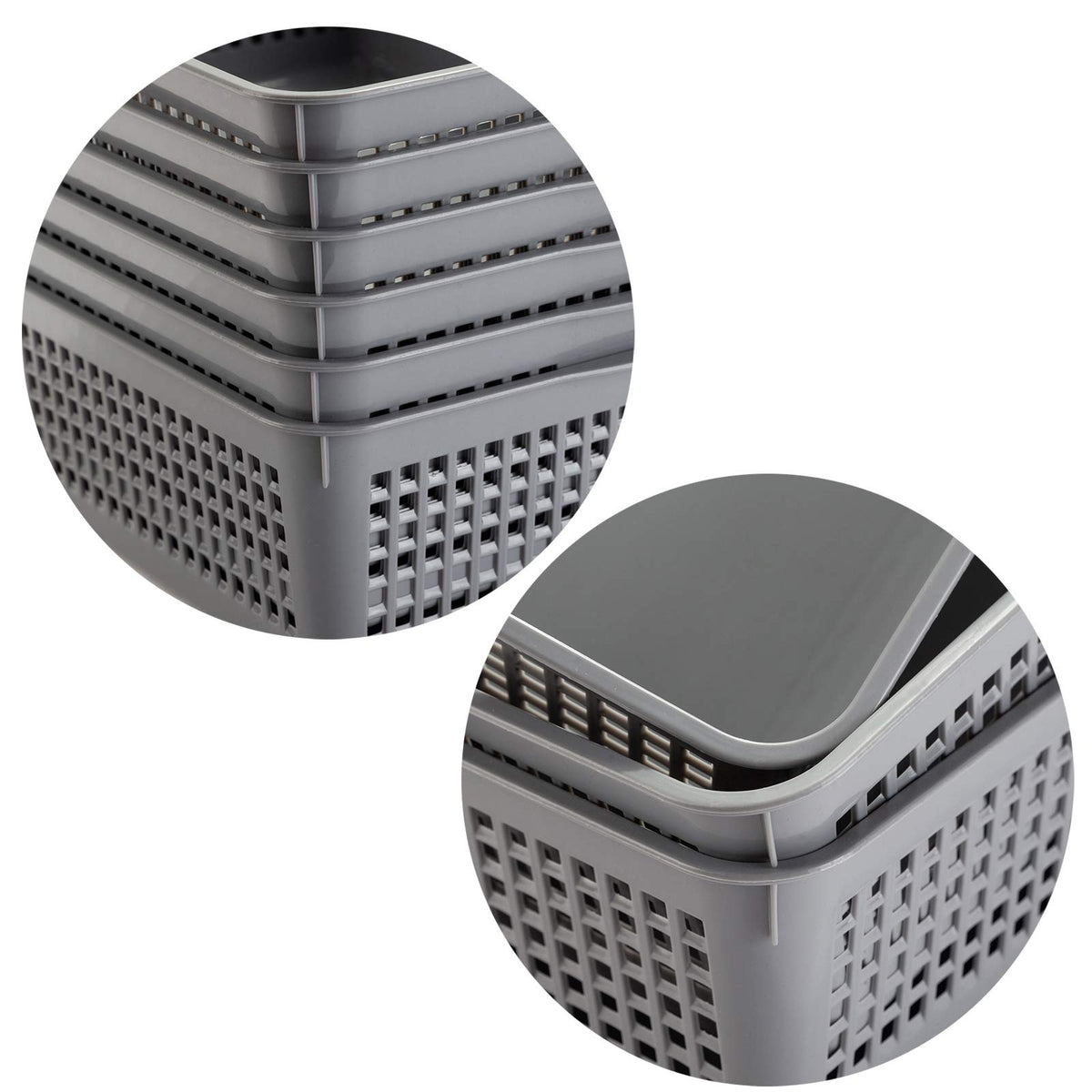 Aebeky A4 Size Plastic Paper Storage Trays,Desktop File Organizer Baskets,6-Packs (Grey)