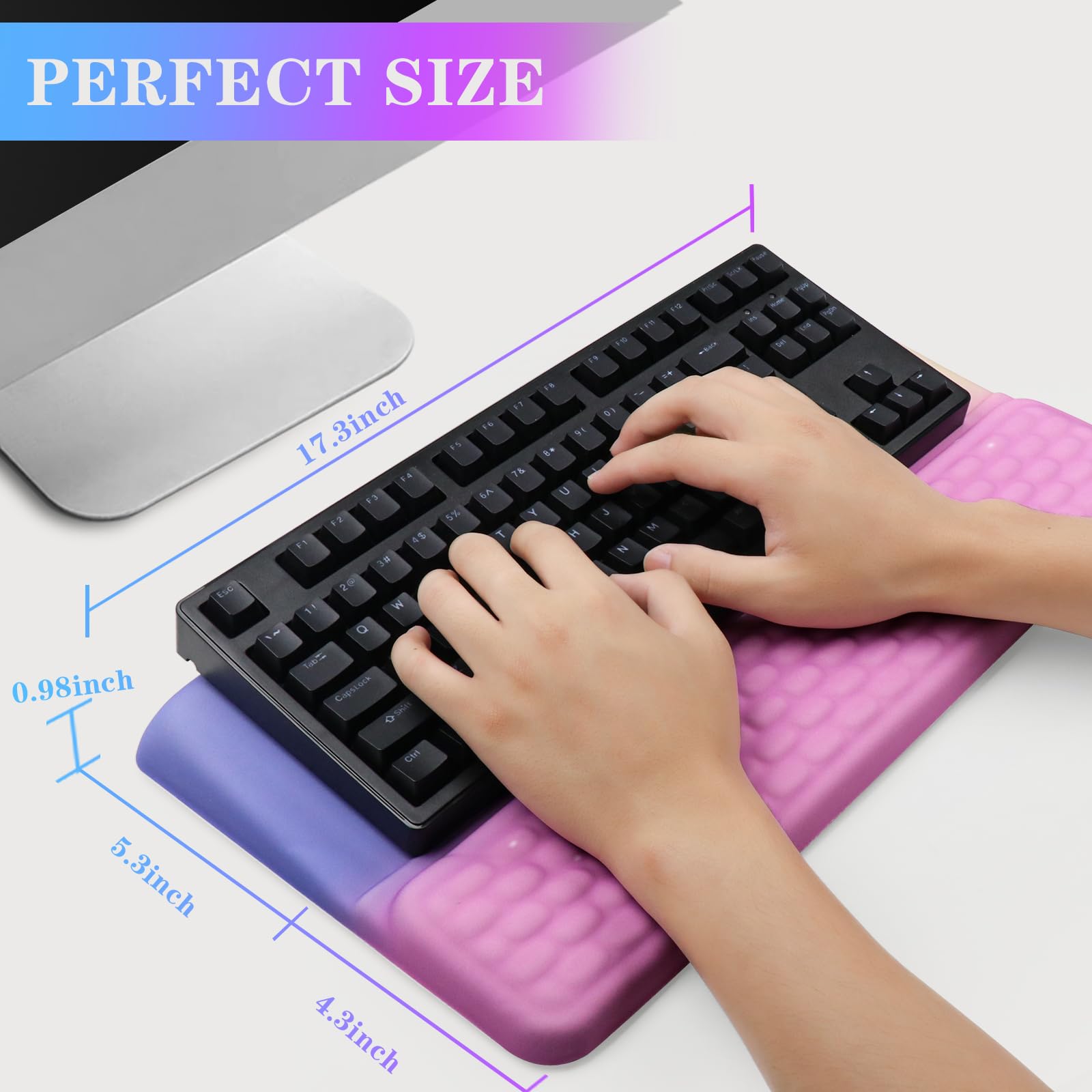 Computer Keyboard Stand with Wrist Rest, Ergonomic Tilted Keyboard Holder - Keyboard Riser with