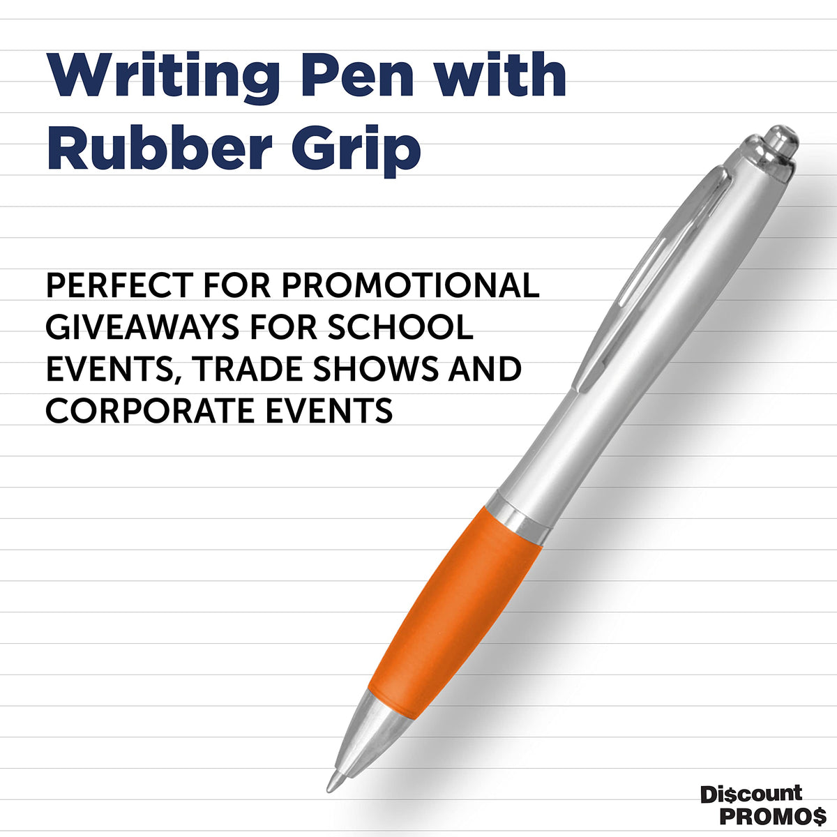 Personalized Ballpoint Pens with Rubber Grip and Black Ink, Pack of 10 by DISCOUNT PROMOS
