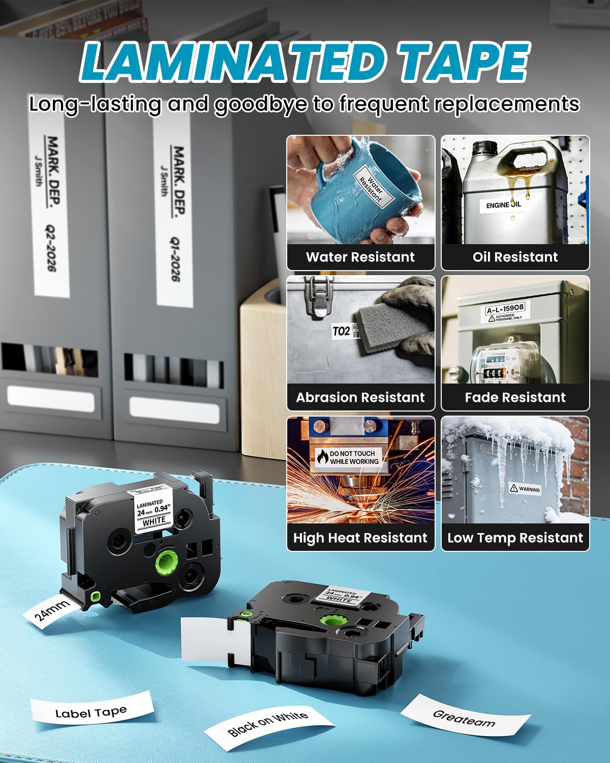 TZe-251 TZe251 24mm Label Maker Tape Compatible Brother P Touch Label Tape