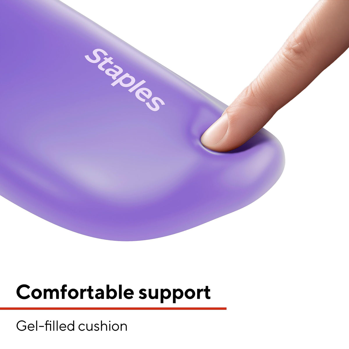 Staples TECH Gel Keyboard Wrist Rest, Non-Slip, Purple Crystal