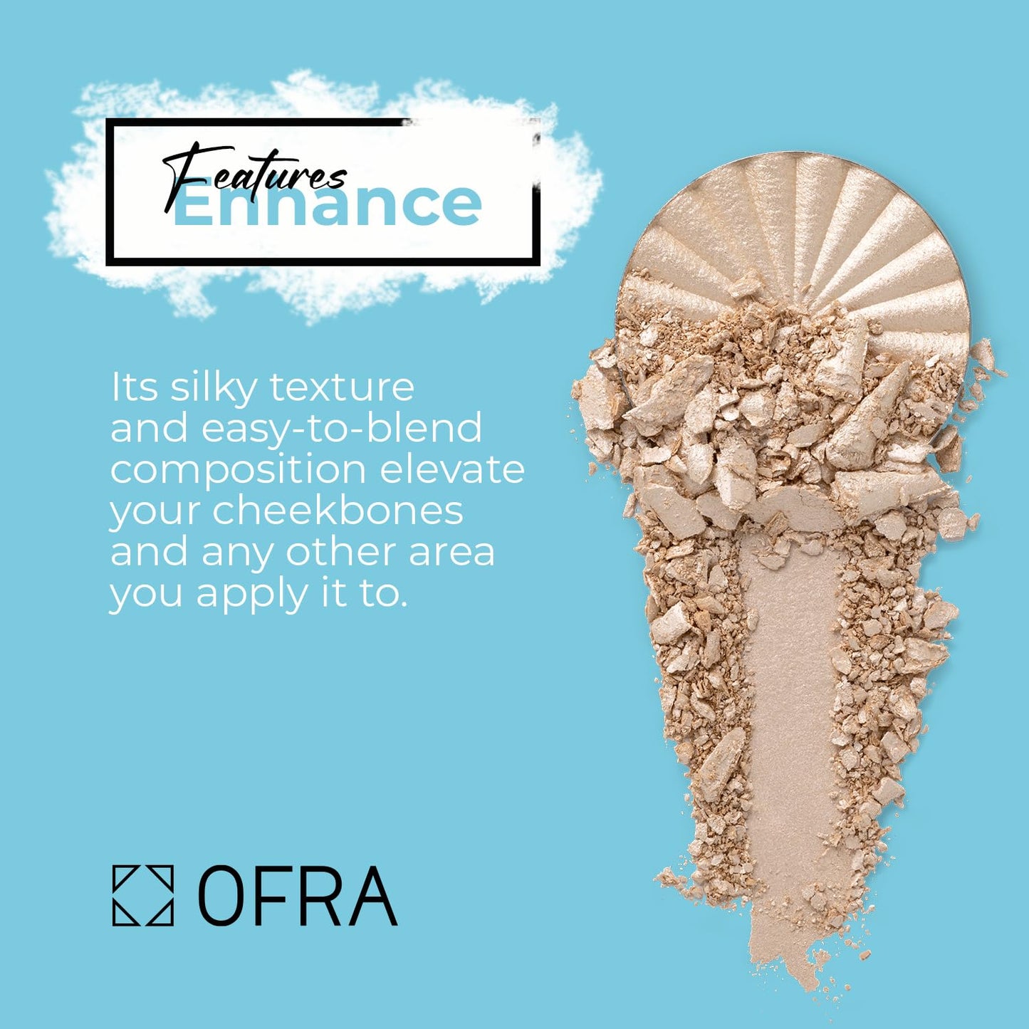 OFRA Multi-Shade Highlighter Palette, Shimmer Face Highlighter, Beverly Hills
