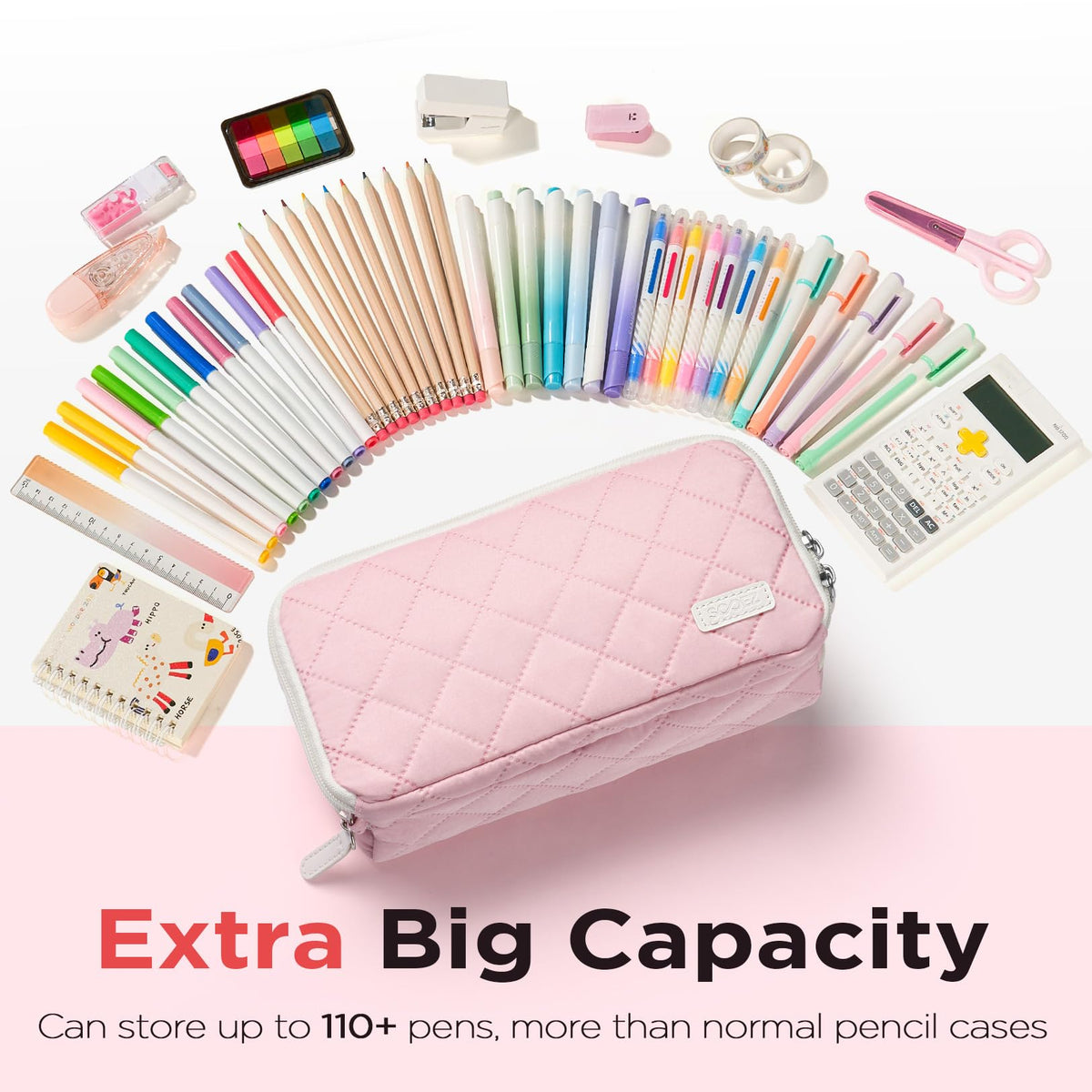 Sooez Large Pencil Case Pouch, Extra Big Pencil Bag with 8 Compartments