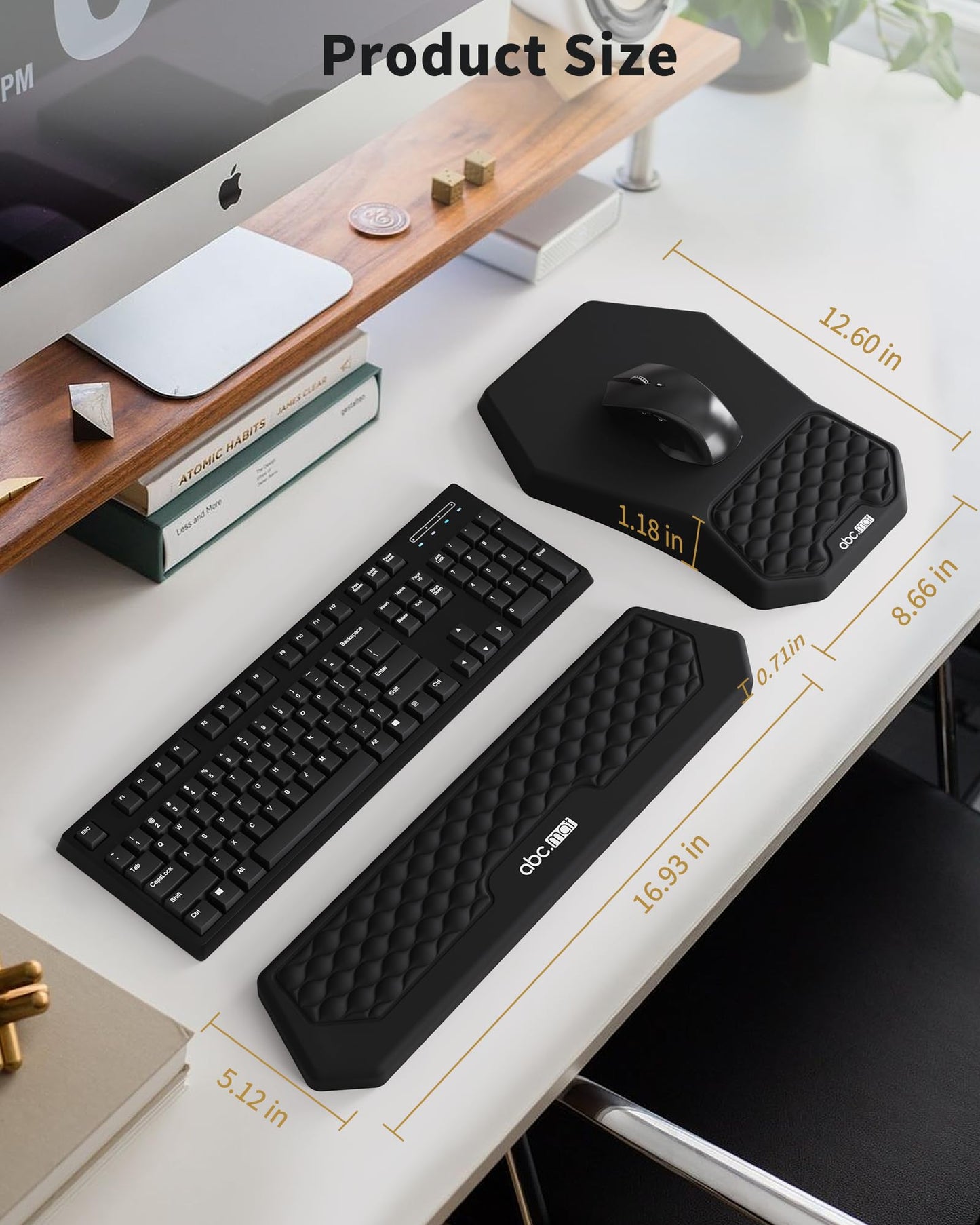 Ergonomic Mouse Pad with Wrist Rest & Keyboard Wrist Rest Support Set
