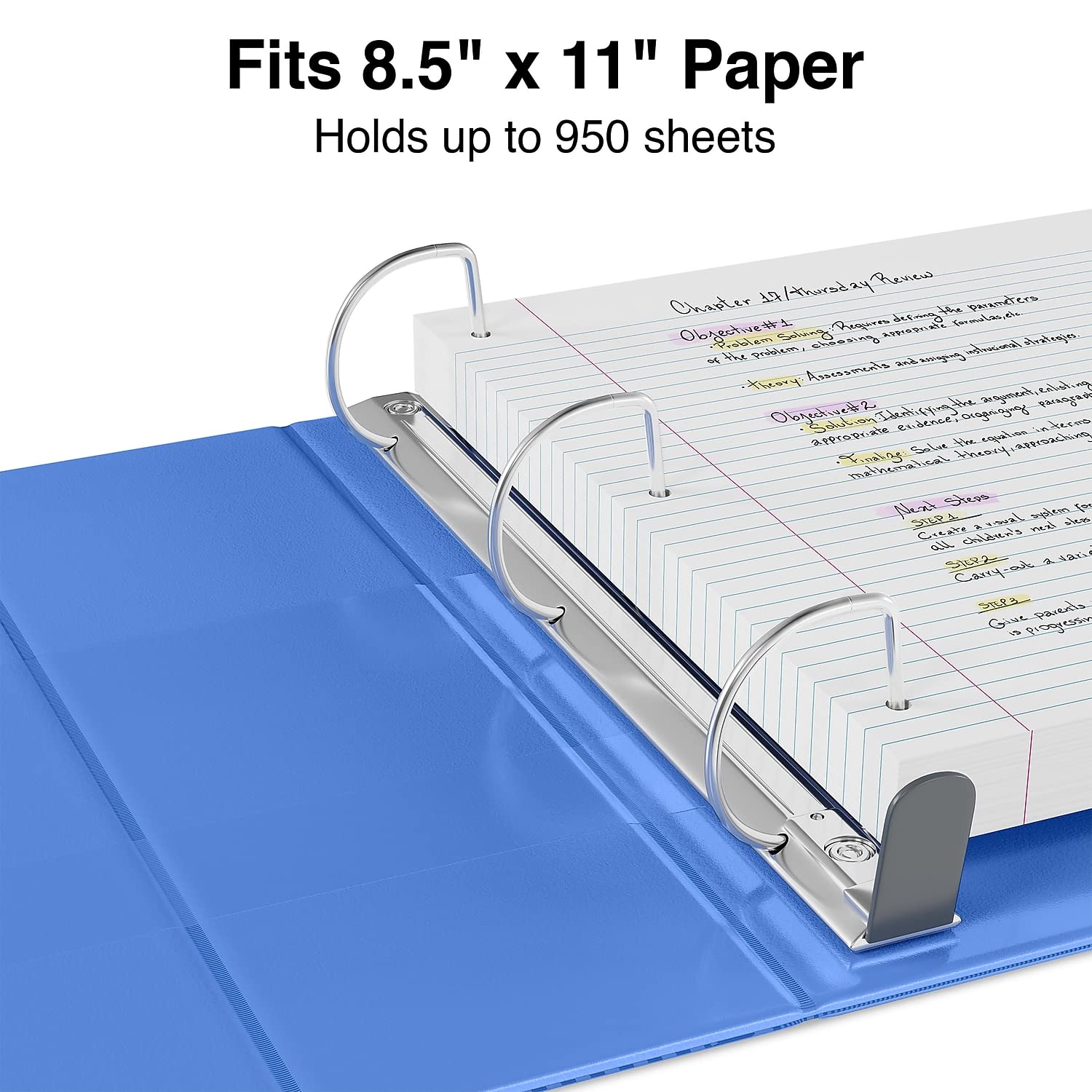 Staples Heavy-Duty 5-Inch 3-Ring View Binders, Periwinkle, 2-Pack
