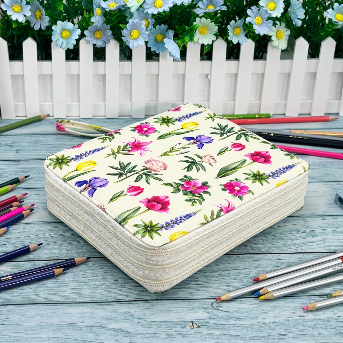 YOUNGCOL 120 Slots Colored Pencil Case Color Pencil Organizer Storage Large Capacity Pencil Case