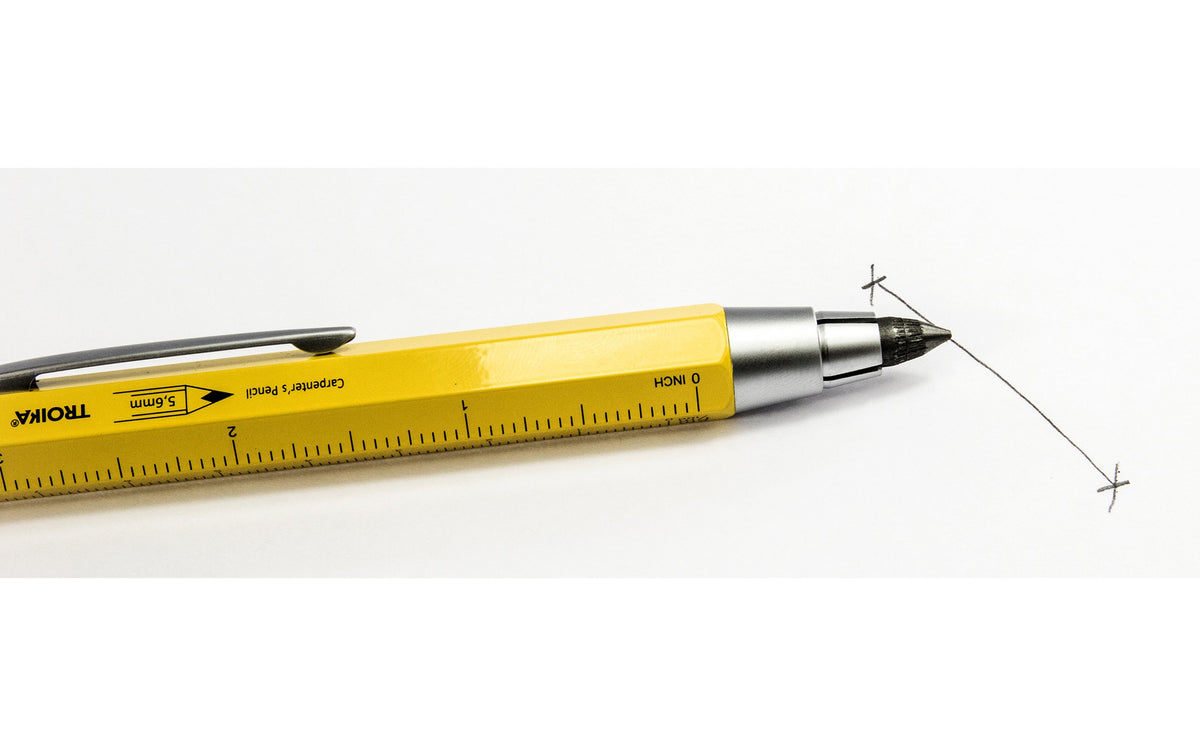 TROIKA ZIMMERMANN 5,6 – PEN56/YE – Carpenter's pencil – clutch pencil (5.6 mm HB lead)