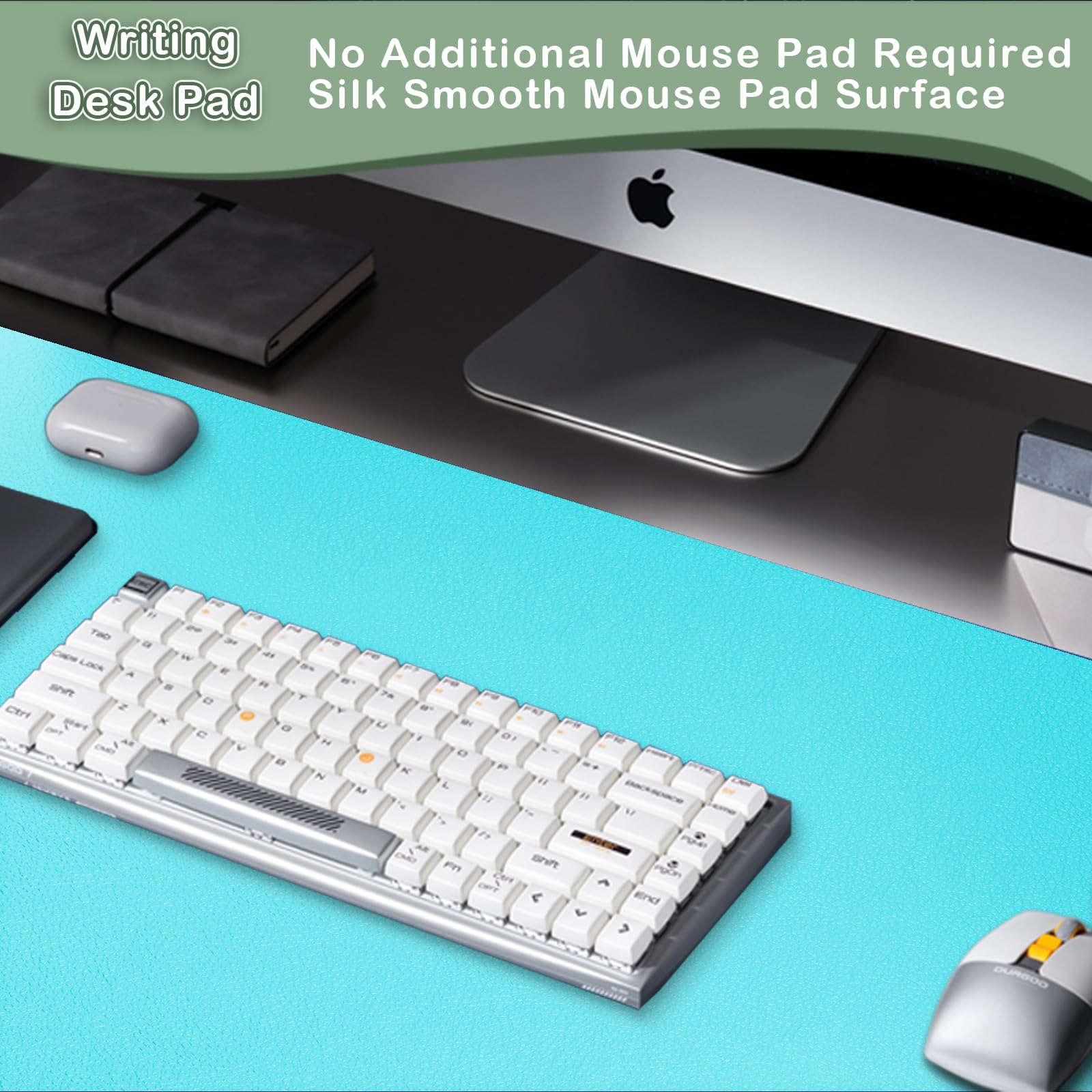 Boutilon Leather Desk Pad Protector,Non-Slip Mouse Pad,Laptop Desk Pad,Office Mouse Mat,Waterproof