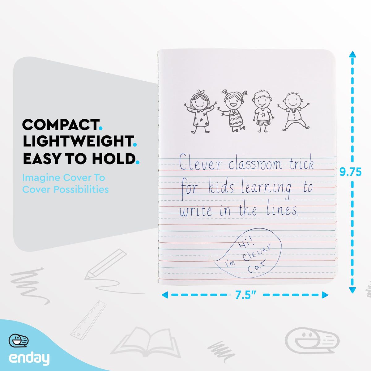 Enday Primary Journal Grades K-2, Primary Writing Journal, Half Page Ruled Primary Journal